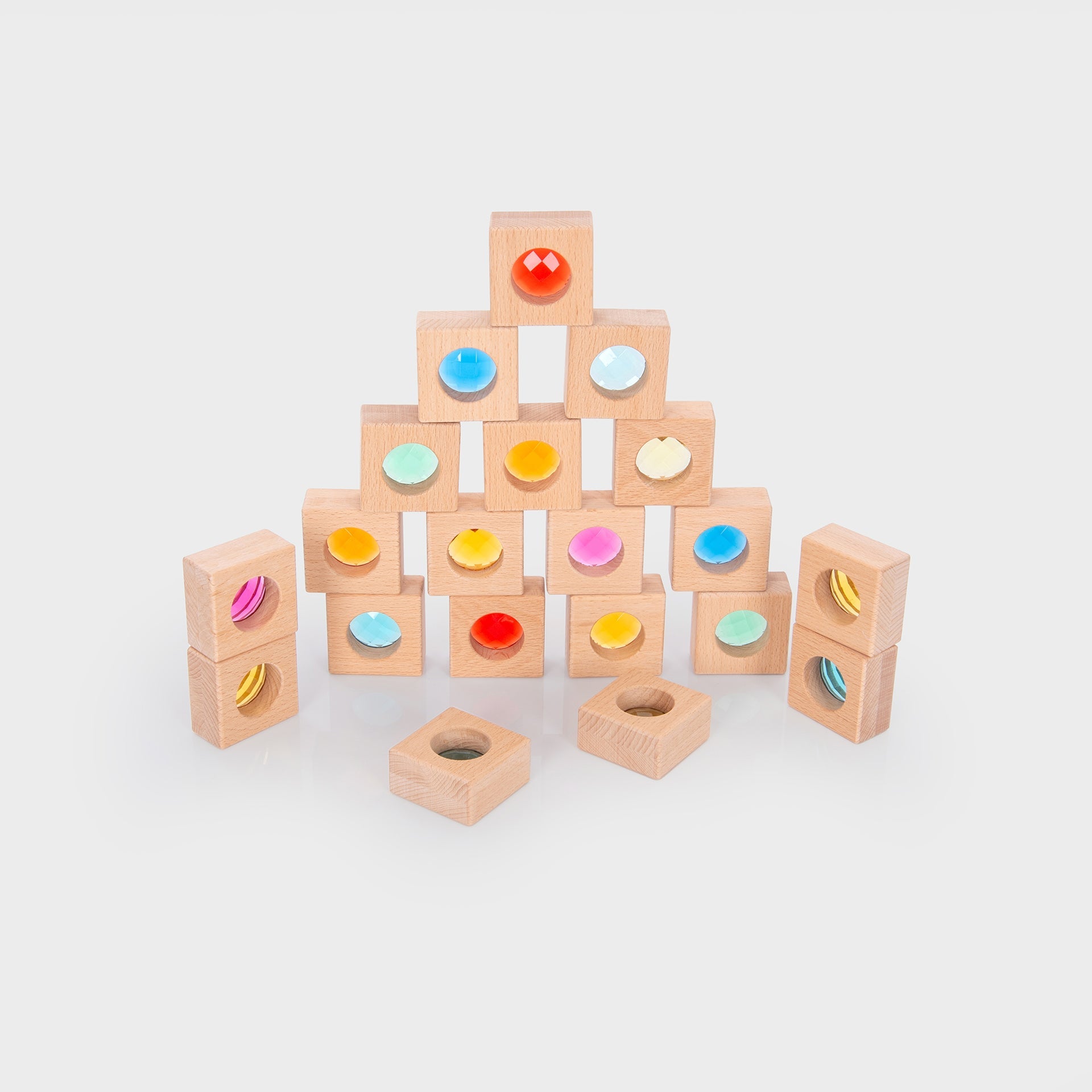 Tickit Wooden Kaleidoscope Blocks cubetti legno 20 pezzi sensoriali