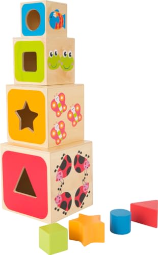 smallfoot 10627 dadi impilabili legno animali bambini