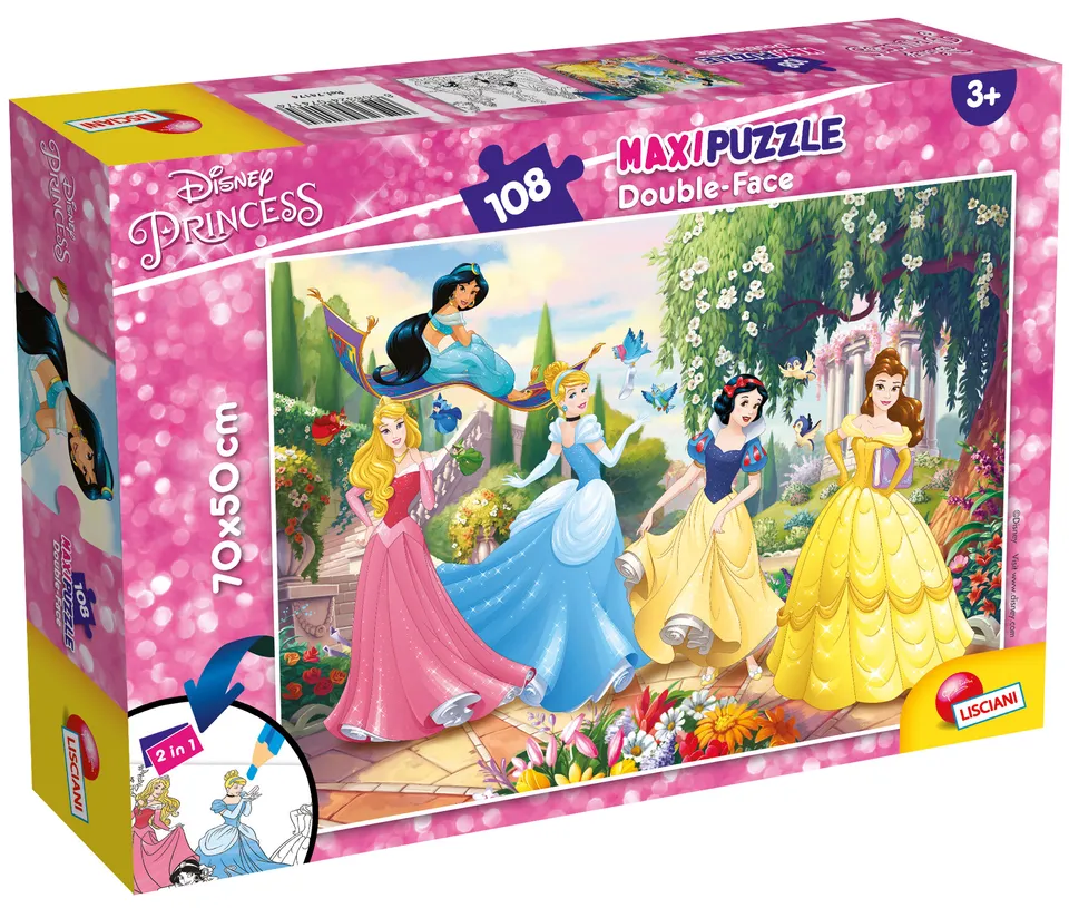 Disney Princess Forever Maxi Floor 108 puzzle double-face da colorare