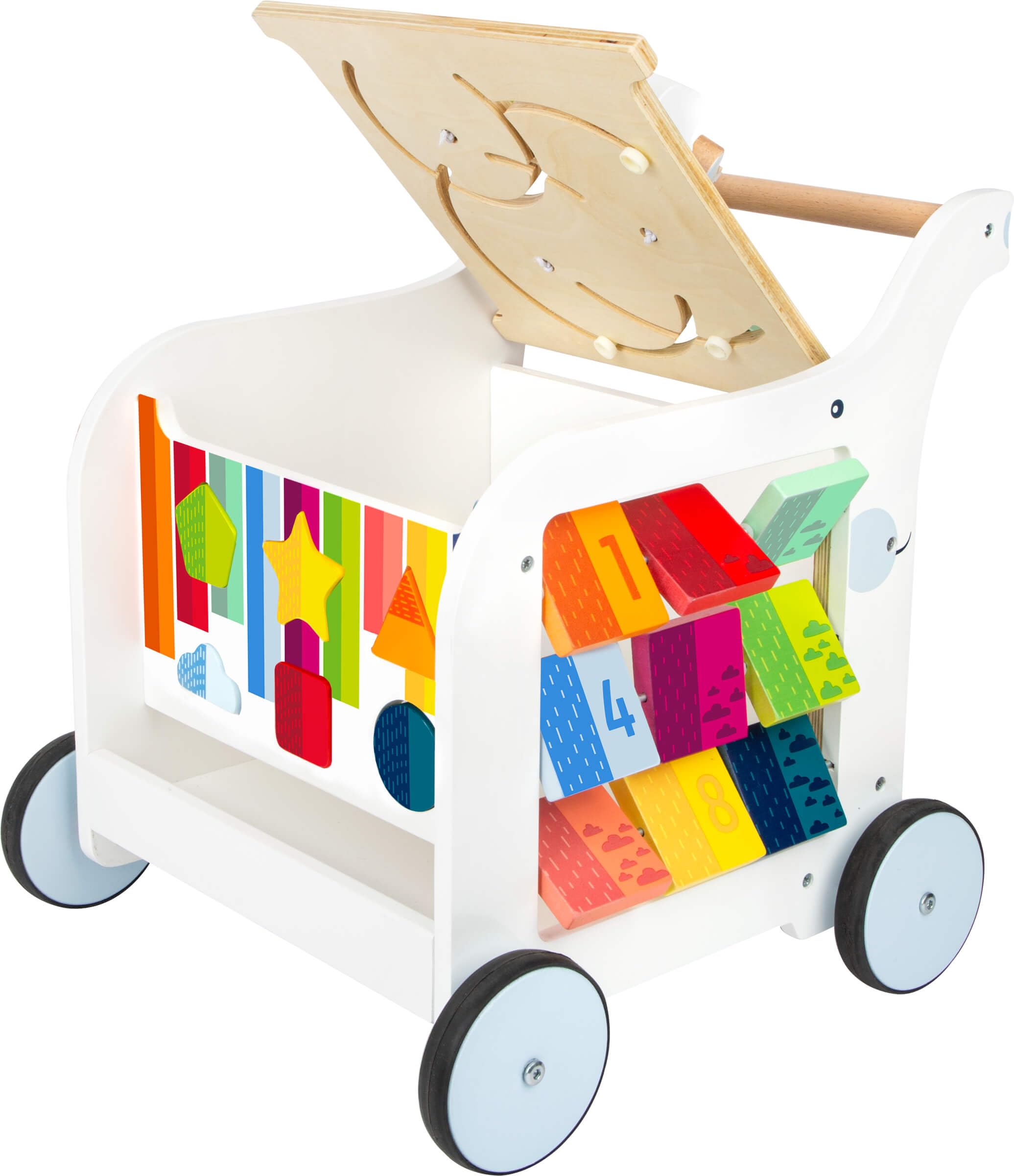 smallfoot 11607 Carrello Elefante Primi Passi Legno