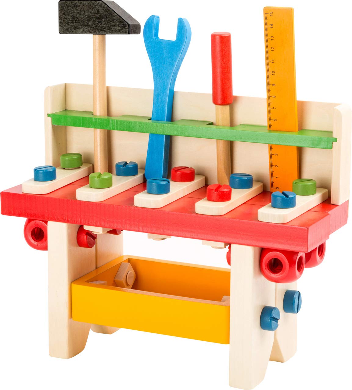 smallfoot 7754 banco lavoro giocattolo legno 47 pezzi
