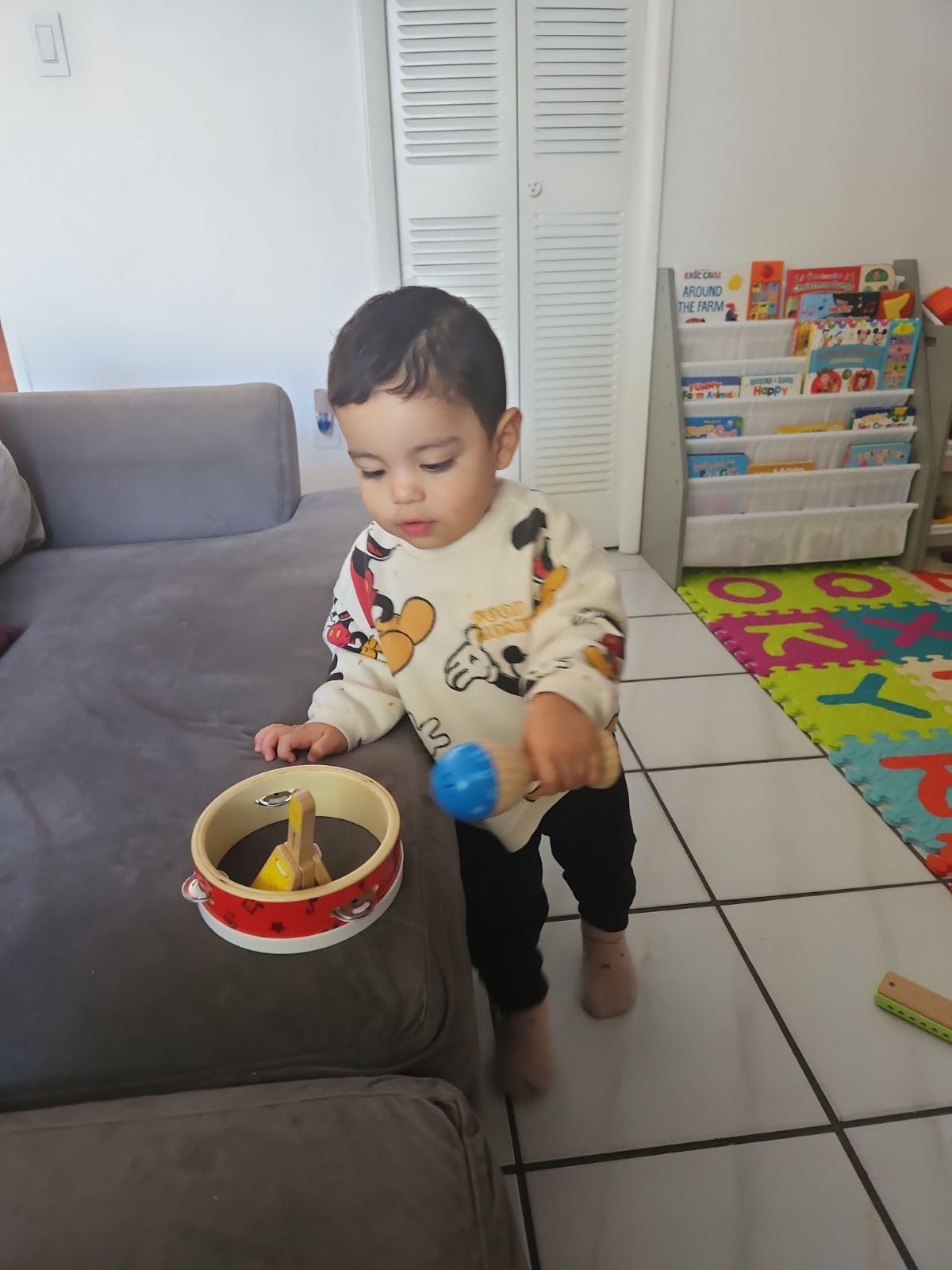 Hape set percussioni bambini strumenti musicali 3 pezzi 12 mesi