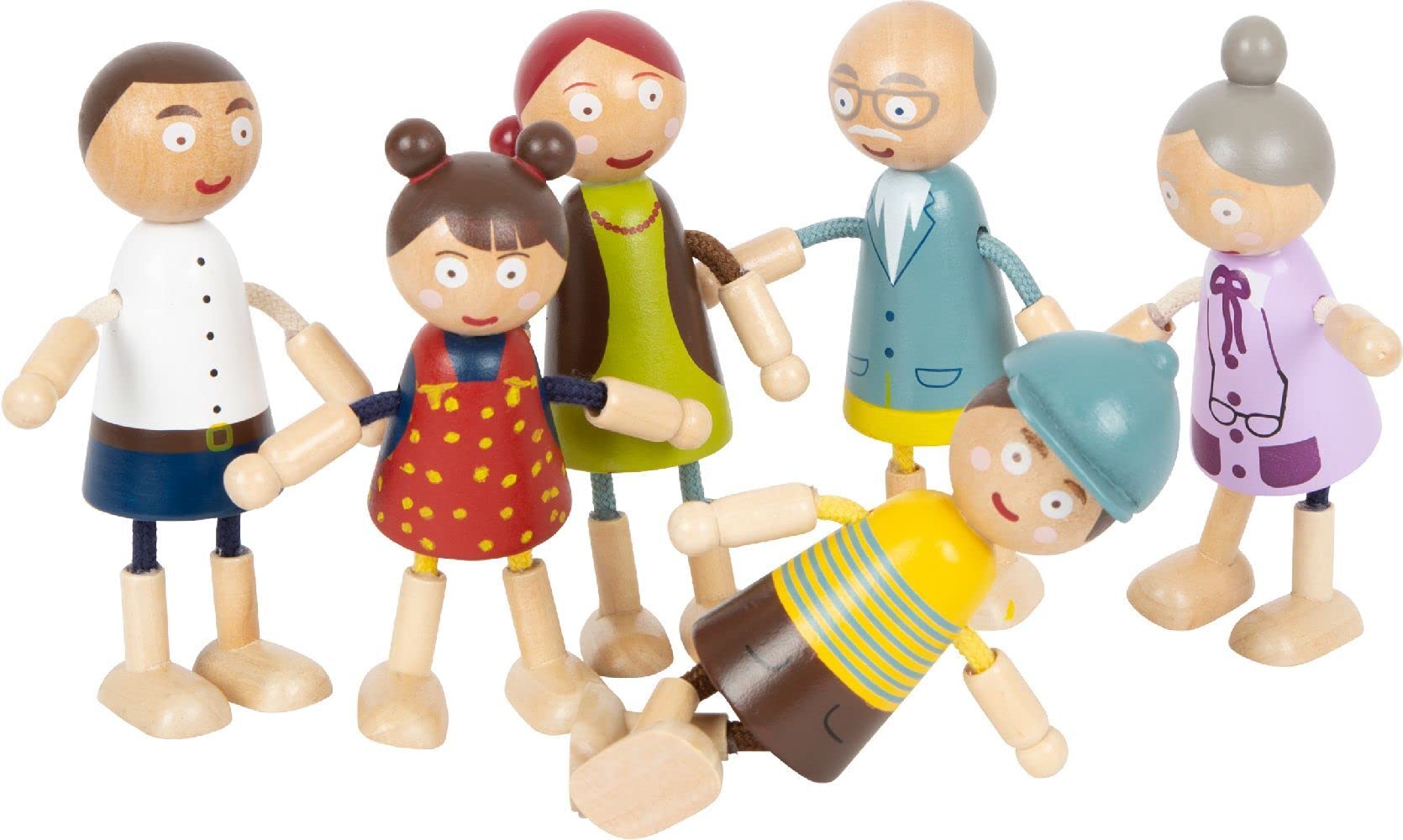 smallfoot Famiglia 11804 bambole legno 6 pezzi