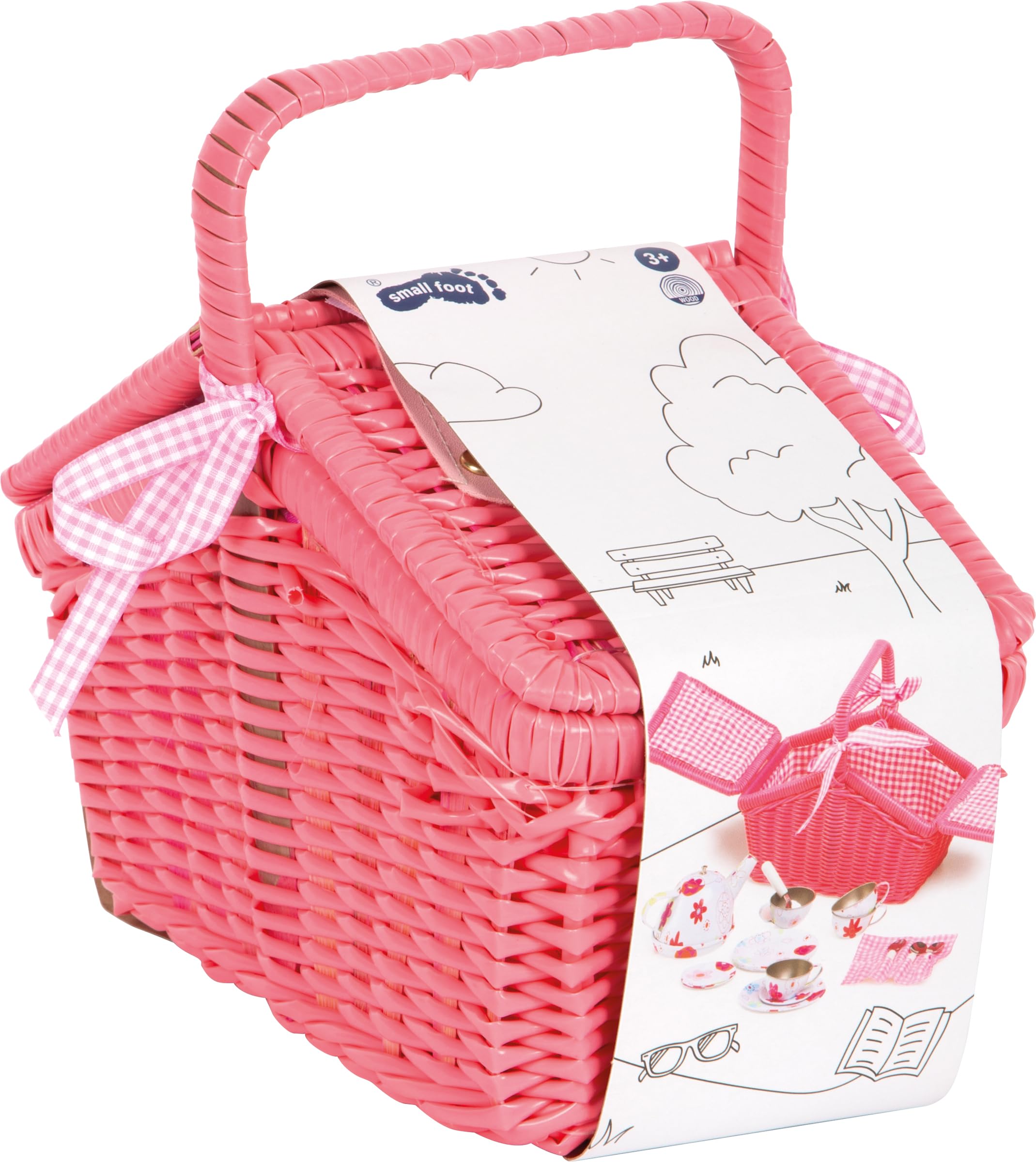 smallfoot cestino picnic fiori colorati 20 pezzi legno