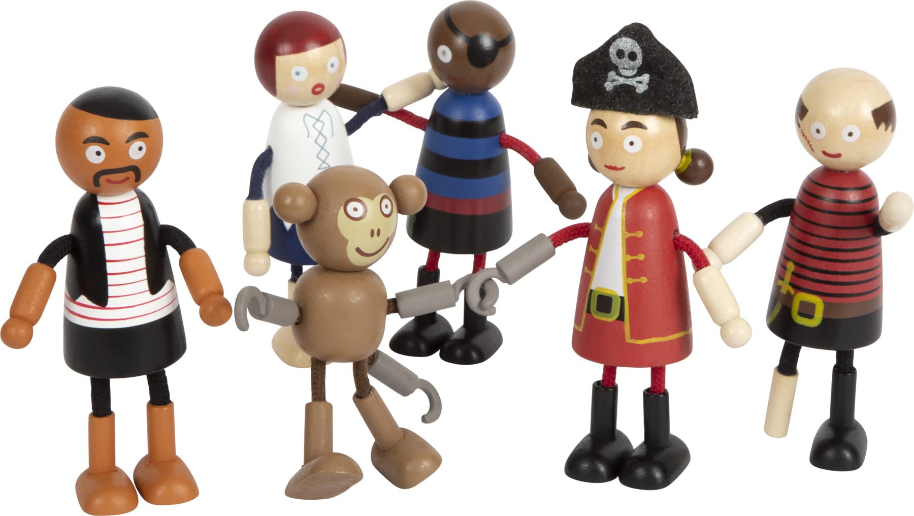 smallfoot bambole pieghevoli pirata set 6 pezzi classico