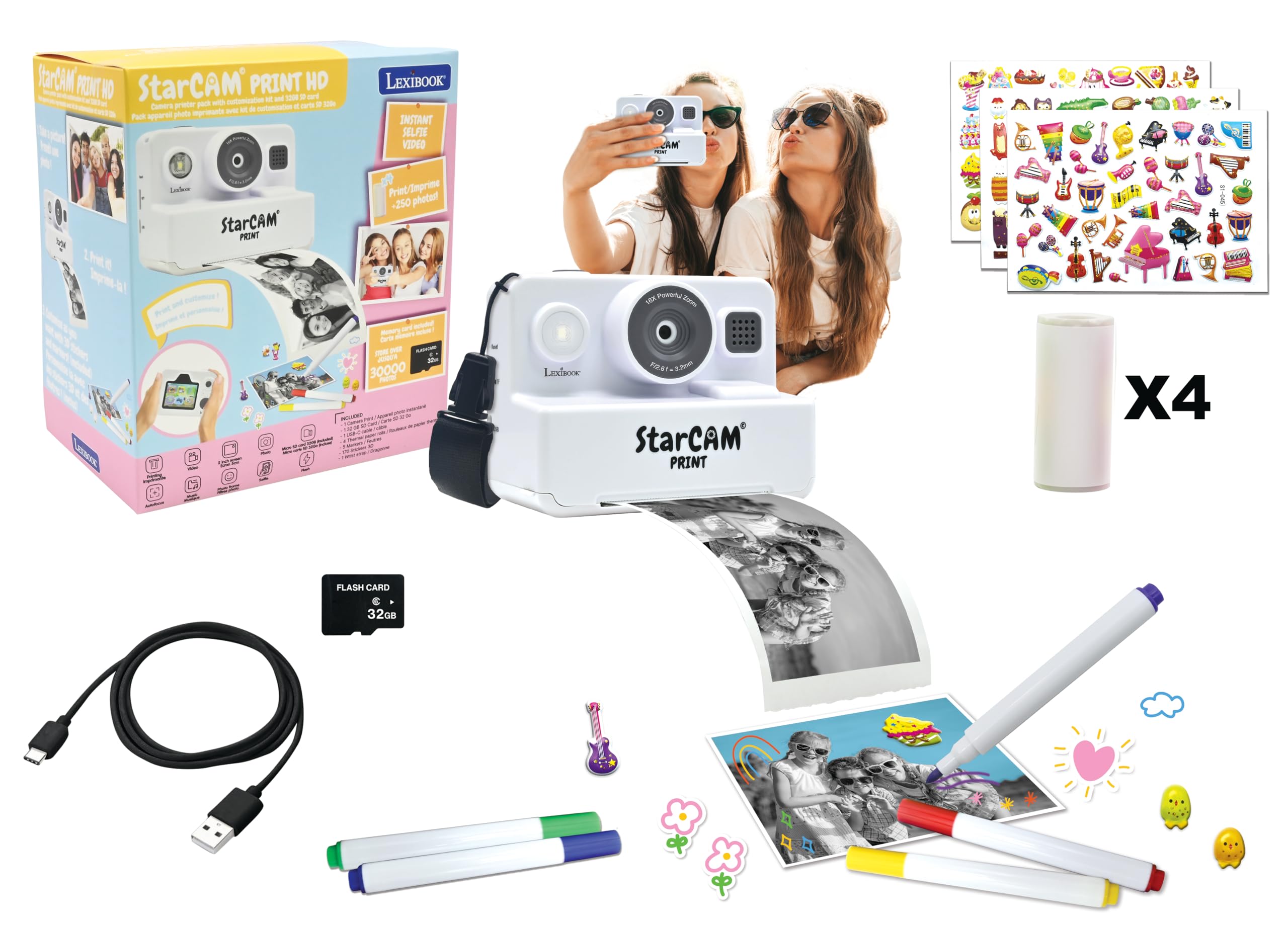 Lexibook StarCAM Print HD DJ165 Fotocamera Bambini Bianca