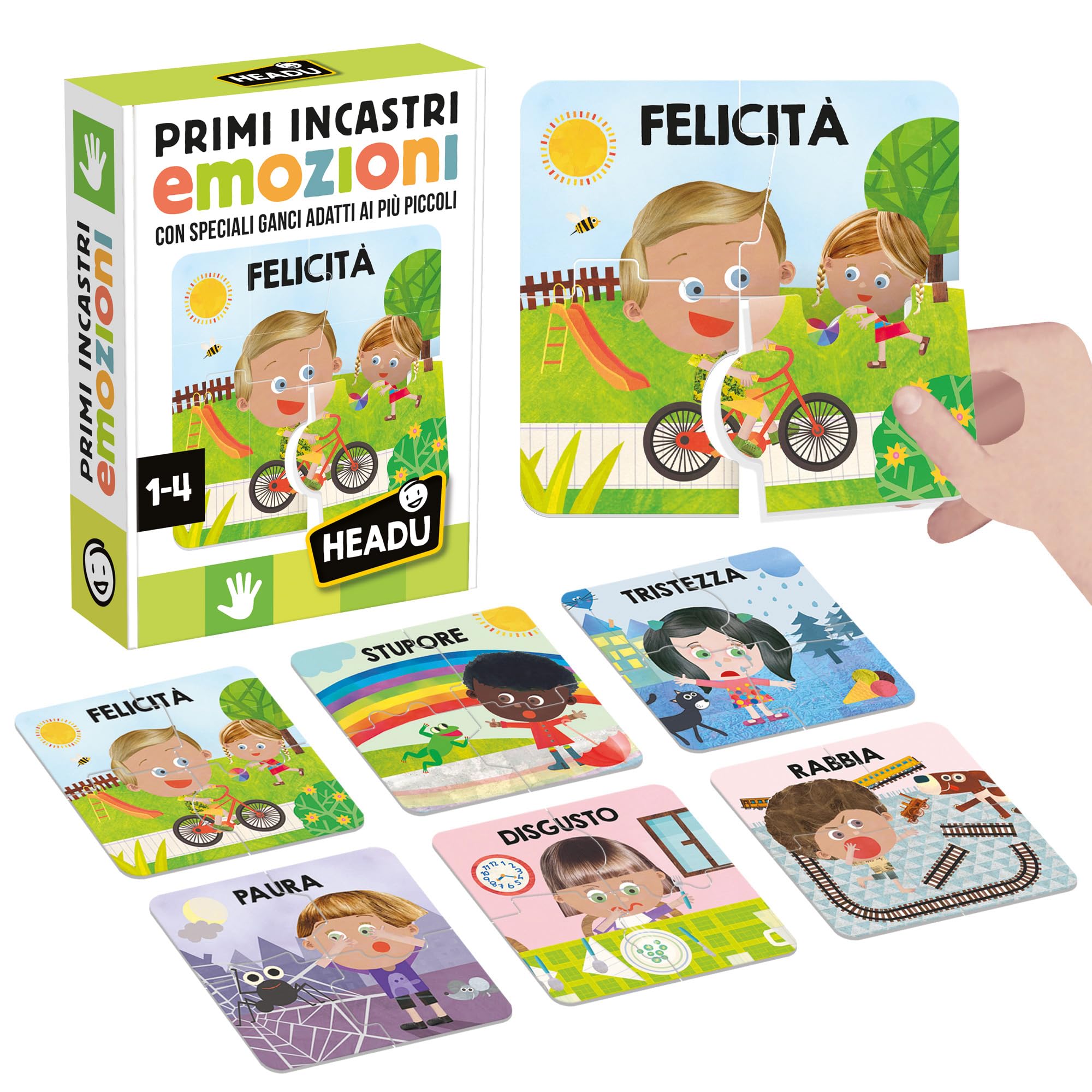 Headu Primi Incastri Emozioni puzzle bambini 1-4 anni