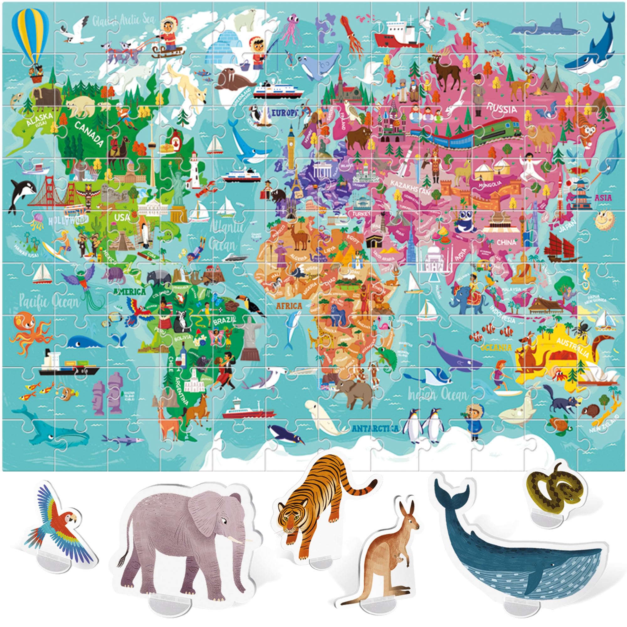 Headu World Tour MU26258 puzzle mondo 108 pezzi