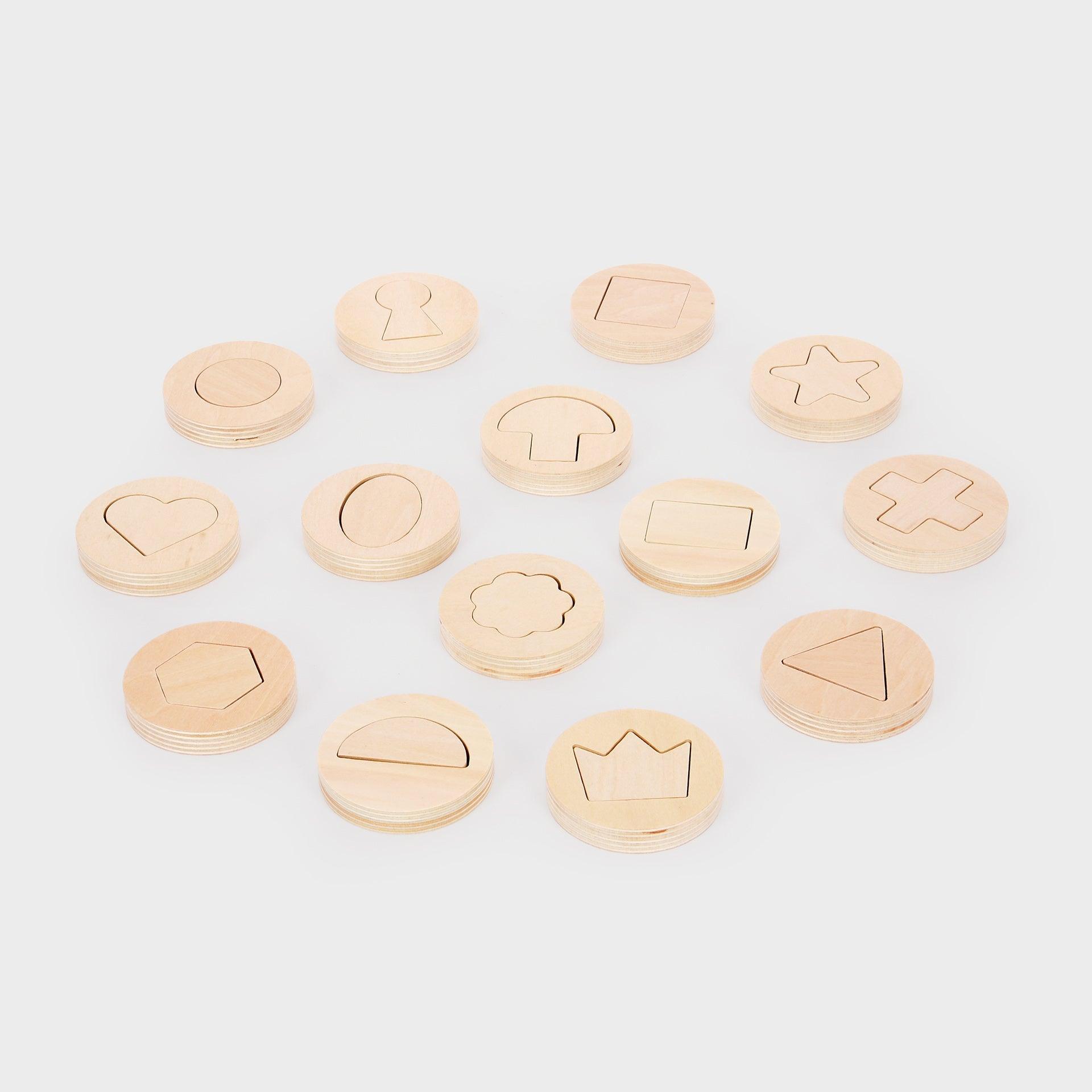 Tickit Inside Outside Wooden Shapes forme legno 28 pezzi