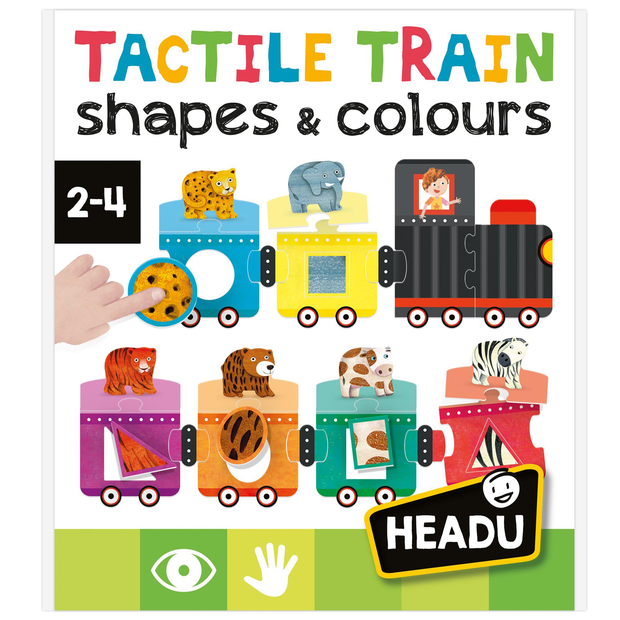 Headu Shapes Colors Tactile Train gioco forme e colori 2-4 anni