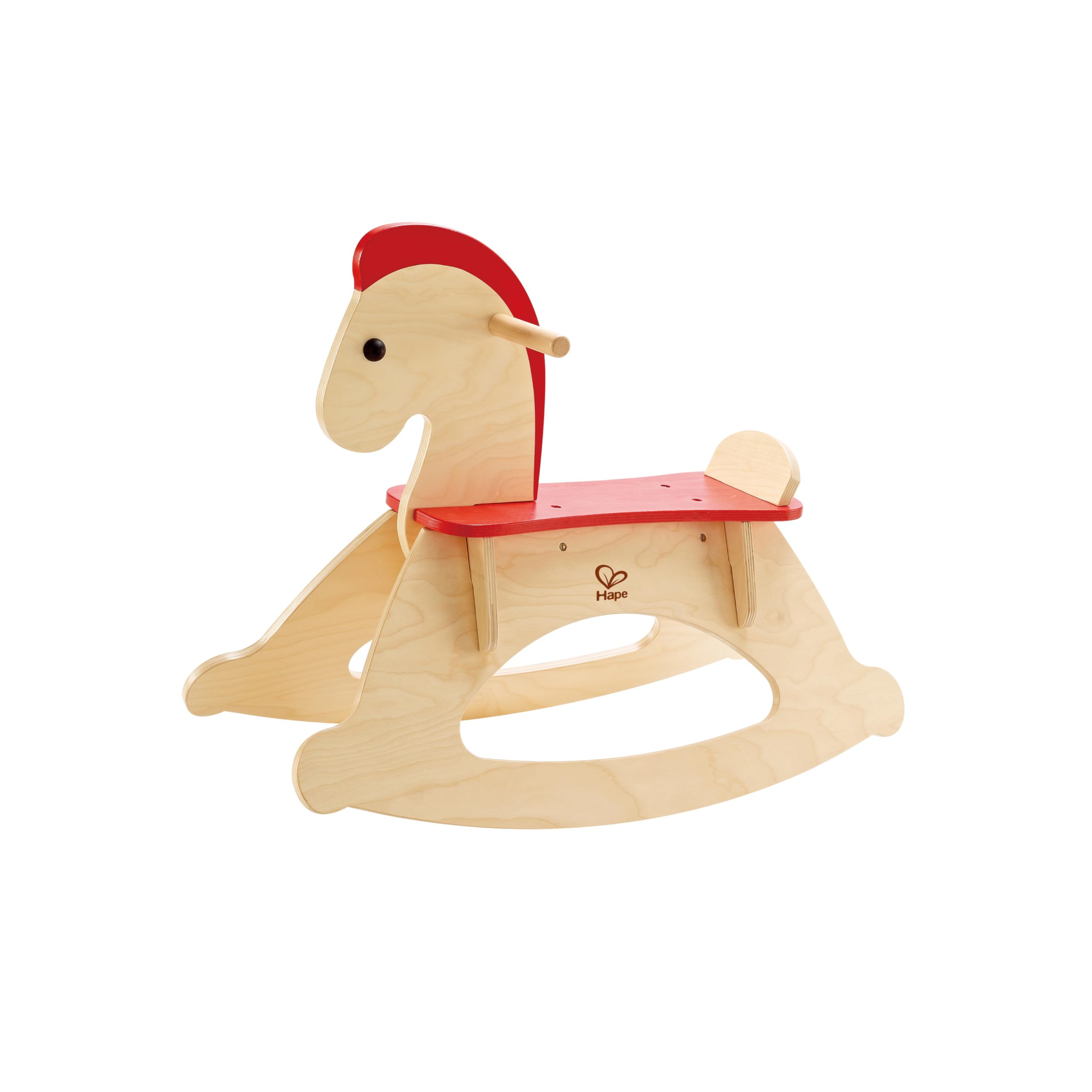 Hape E0100 cavallo a dondolo in legno con schienale