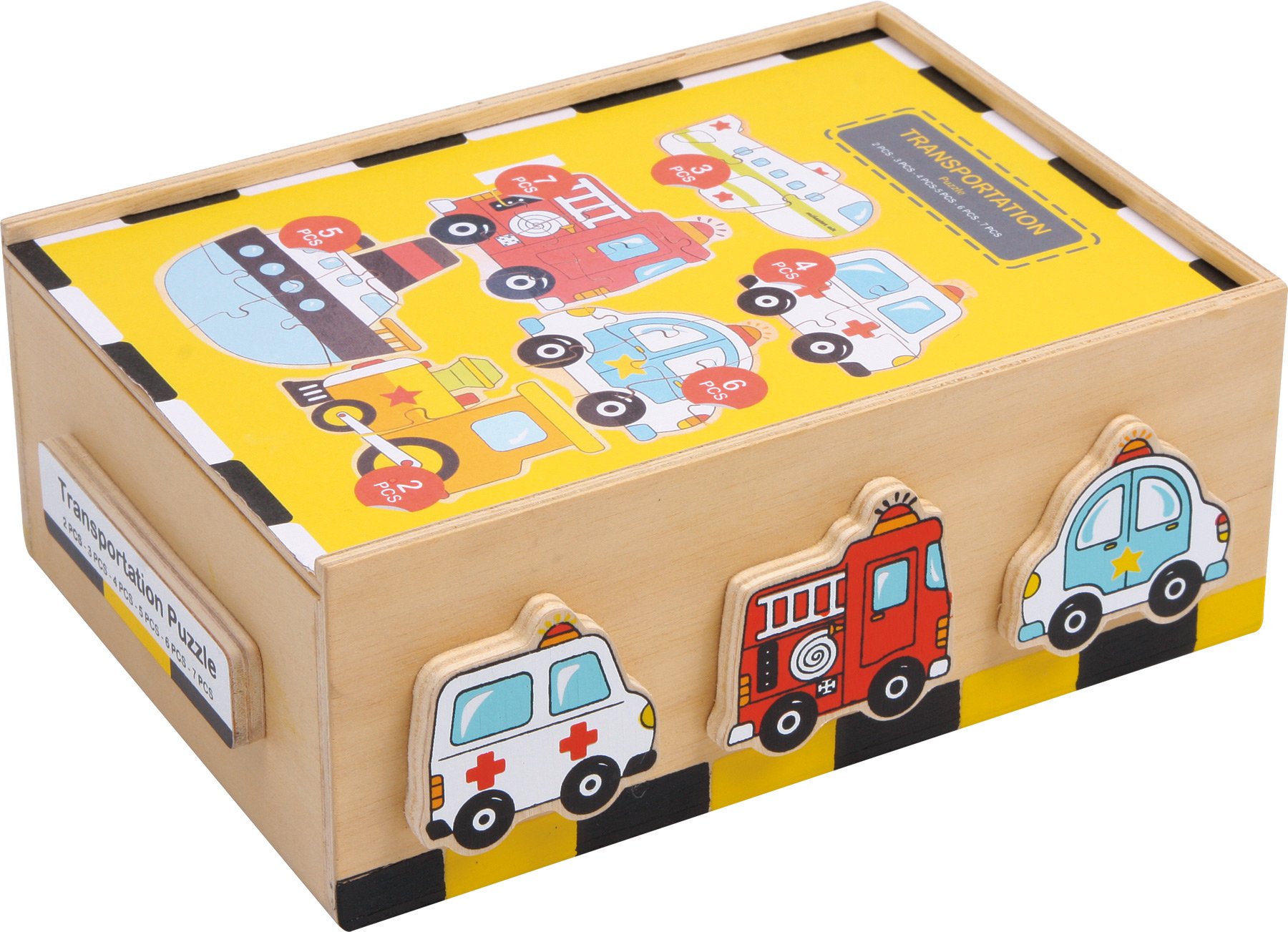 smallfoot 1591 puzzle veicoli legno 6 soggetti da 2 anni