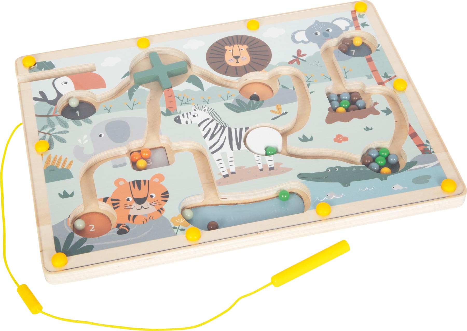 smallfoot Safari labirinto magnetico in legno con penna
