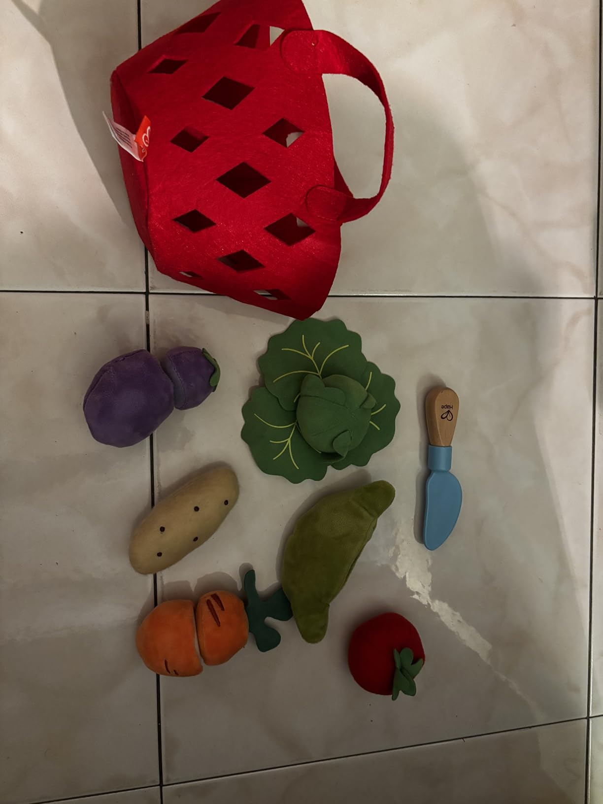 Hape E3167 cesto verdure gioco cucina feltro