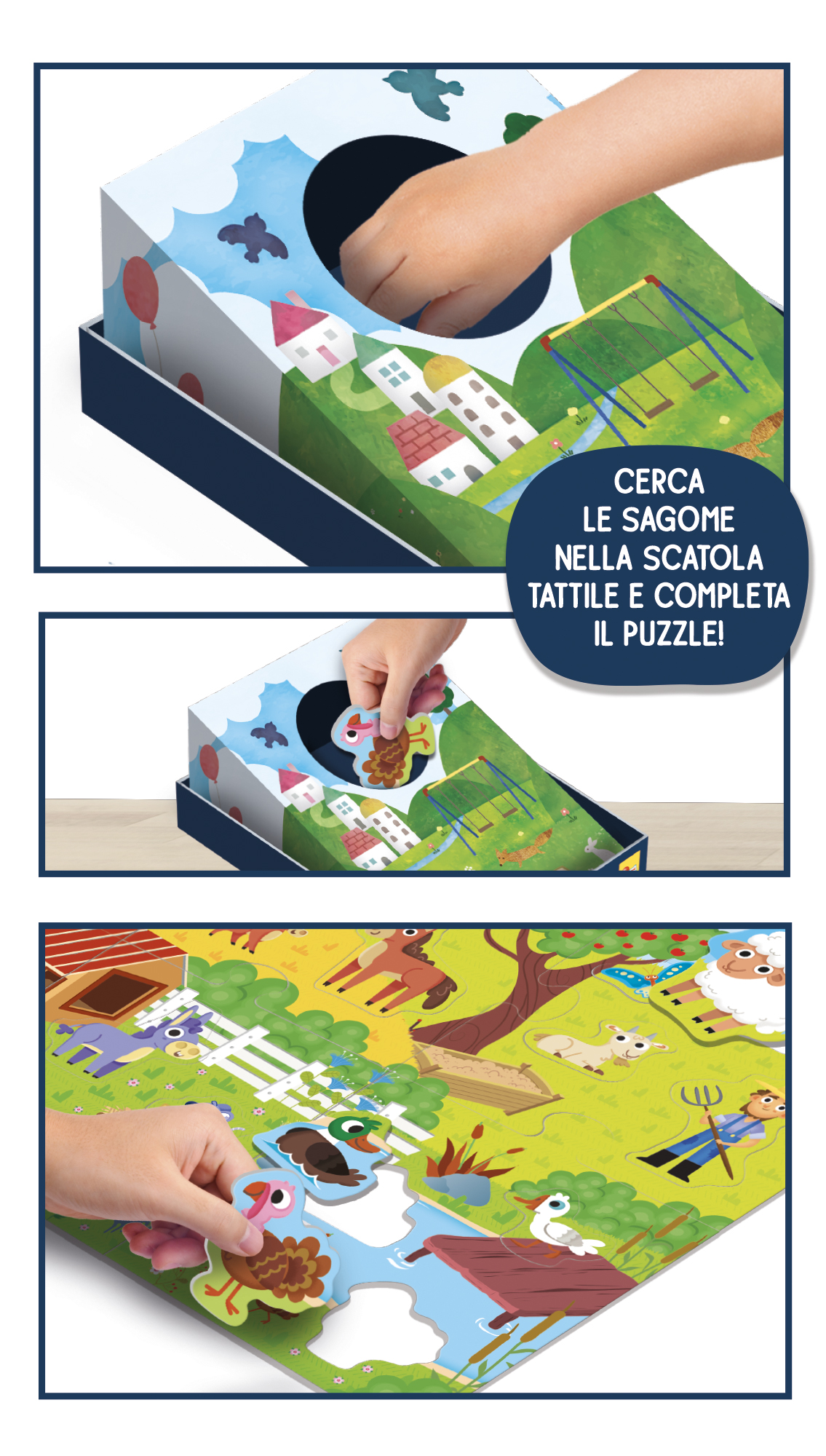 Lisciani Montessori Maxi gioco bimbi La Fattoria tattile scatola
