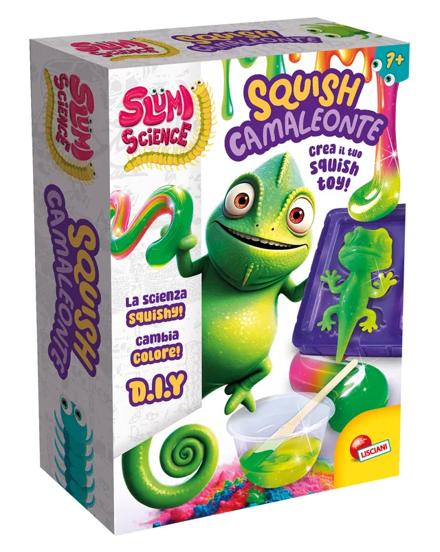 Lisciani Slumi Science Pocket Squish Camaleonte kit squishy cambia colore