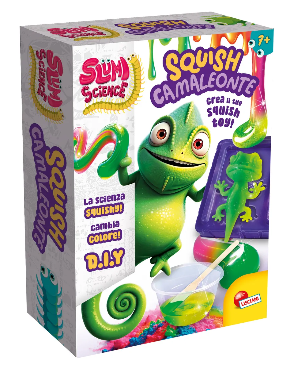 Lisciani Slumi Science Pocket Squish Camaleonte kit squishy cambia colore