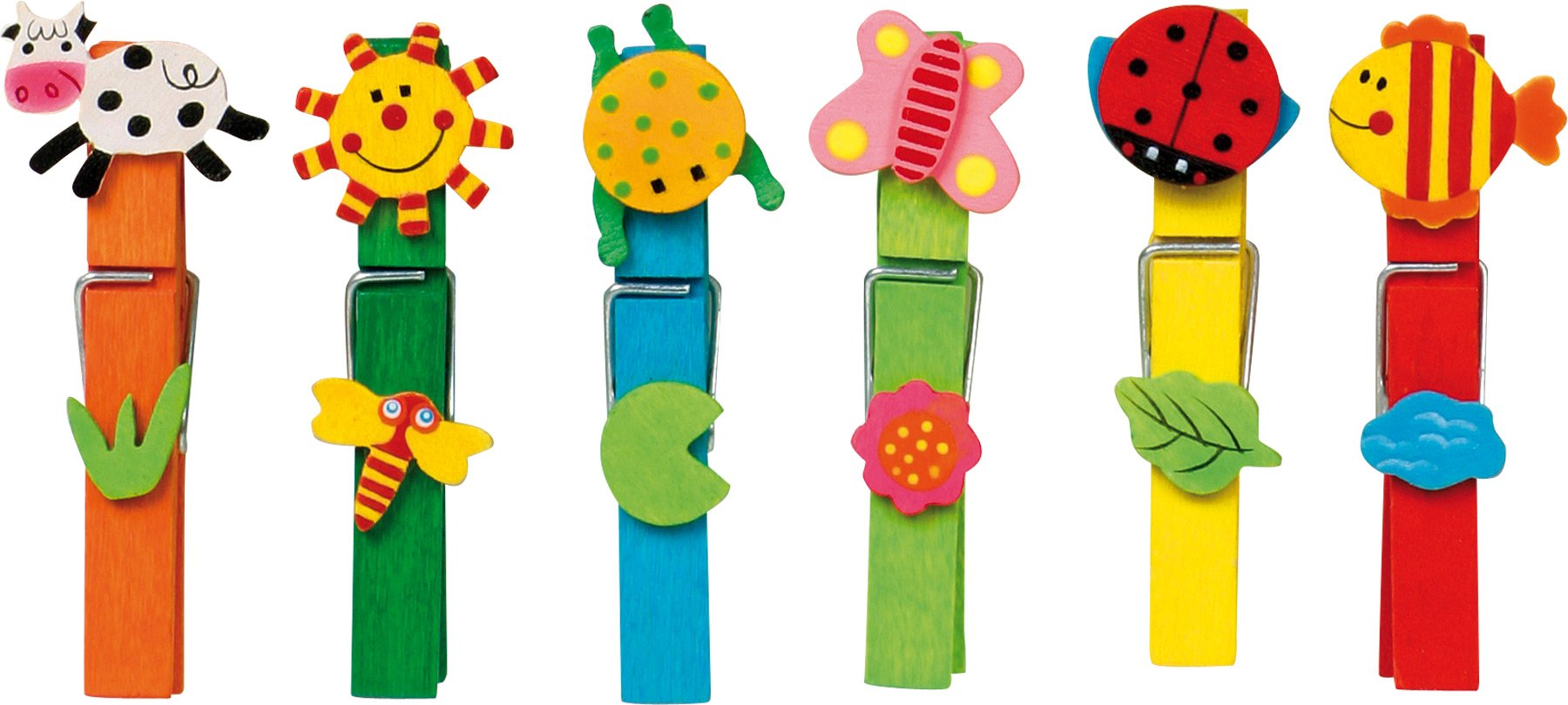 smallfoot 7760 mollette legno animali 24 pezzi 3 anni