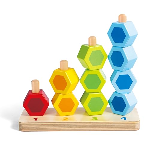 Hape E0504 pallottoliere in legno torri impilabili bambini