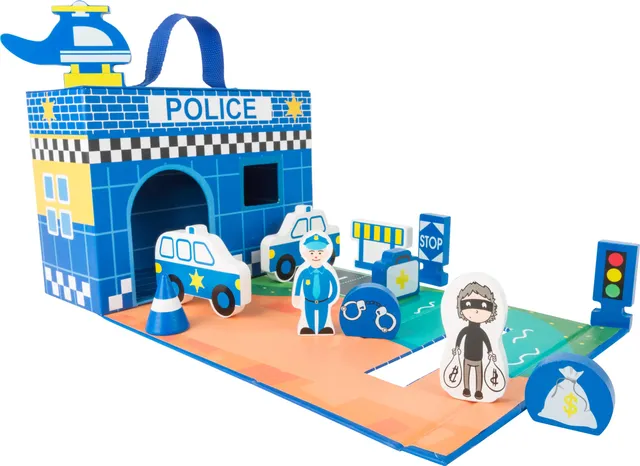 smallfoot valigetta stazione di polizia legno da viaggio