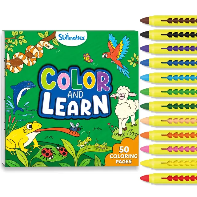Skillmatics Color and Learn Animals libro da colorare 3-6 anni