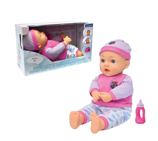 Lexibook Power Baby Lina BABY02 bambola interattiva 38 cm rosa