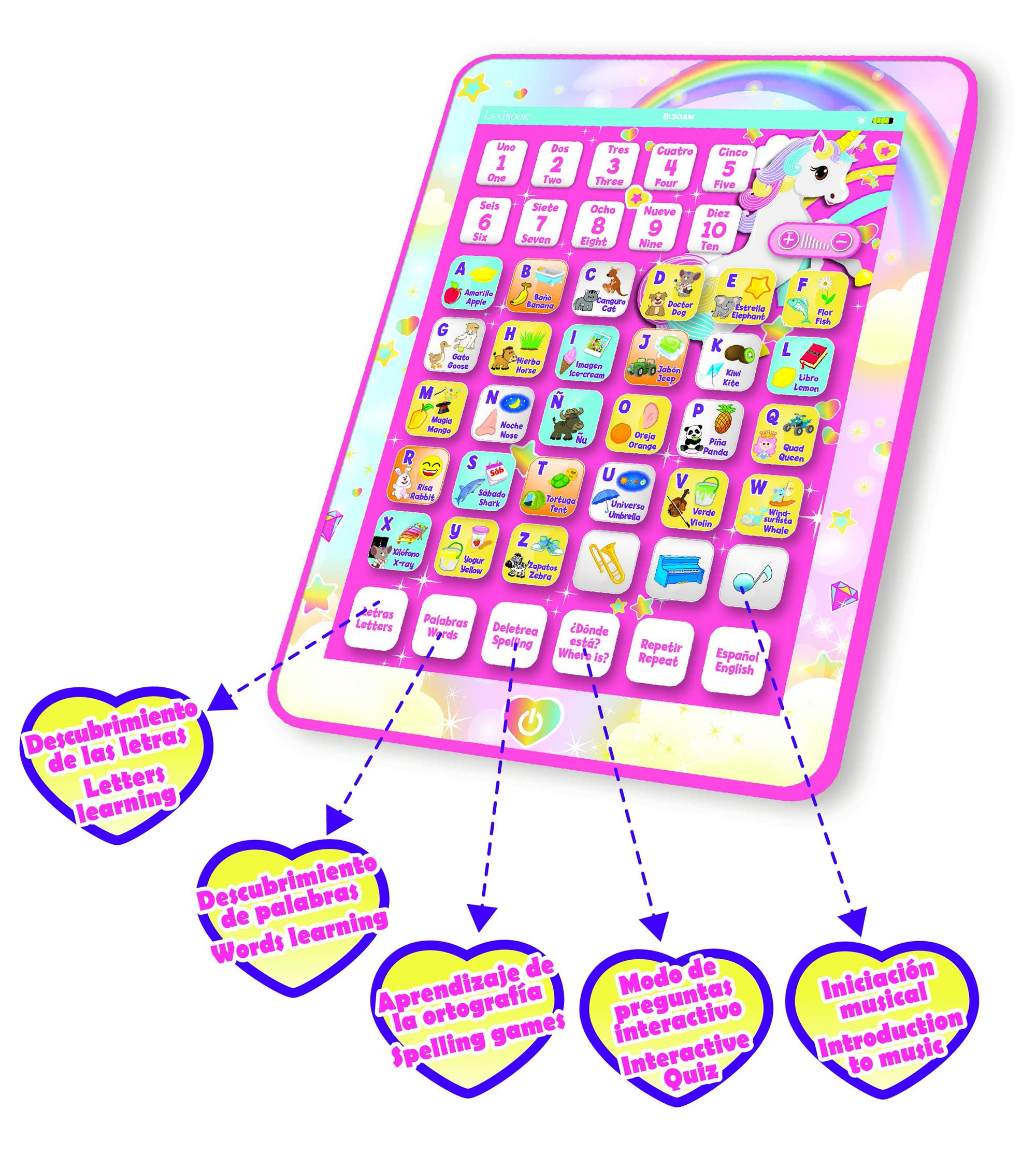 Lexibook JCPAD002UNI tablet educativo parlante spagnolo-inglese