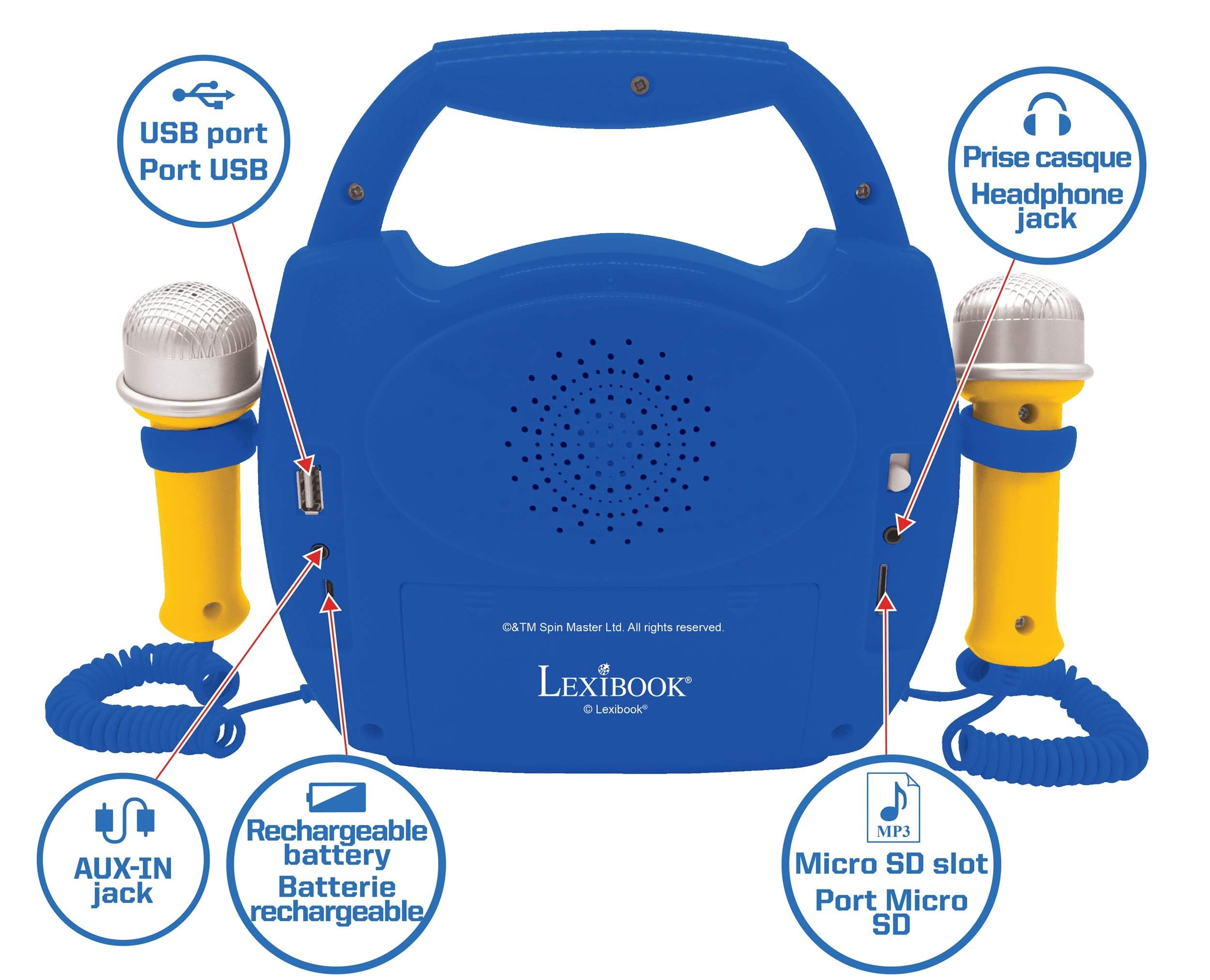 Lexibook Paw Patrol MP320PAZ karaoke bambini bluetooth
