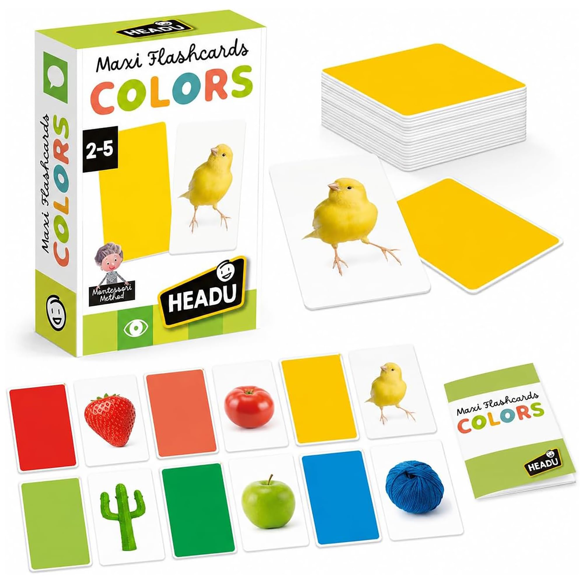 Headu Maxi Flashcards Montessori Colors carte colori 2-5 anni