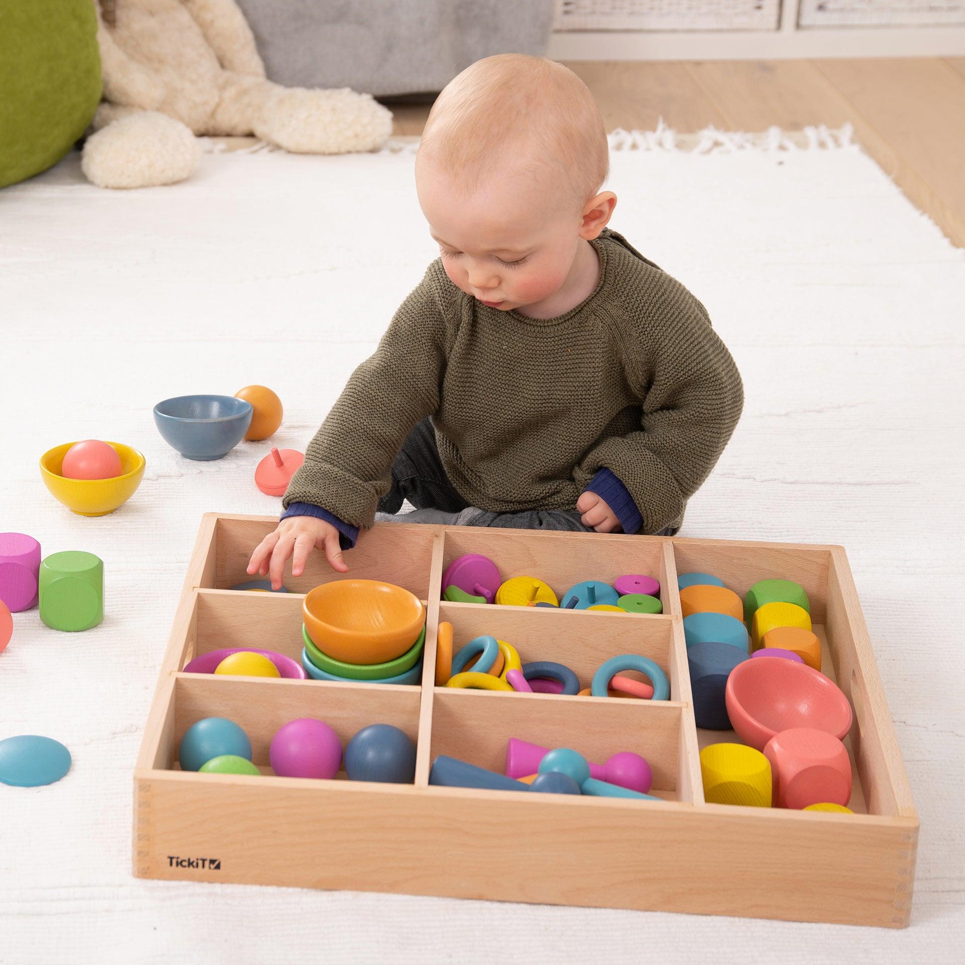 Tickit Wooden Sorting Tray vassoio legno 7 scomparti