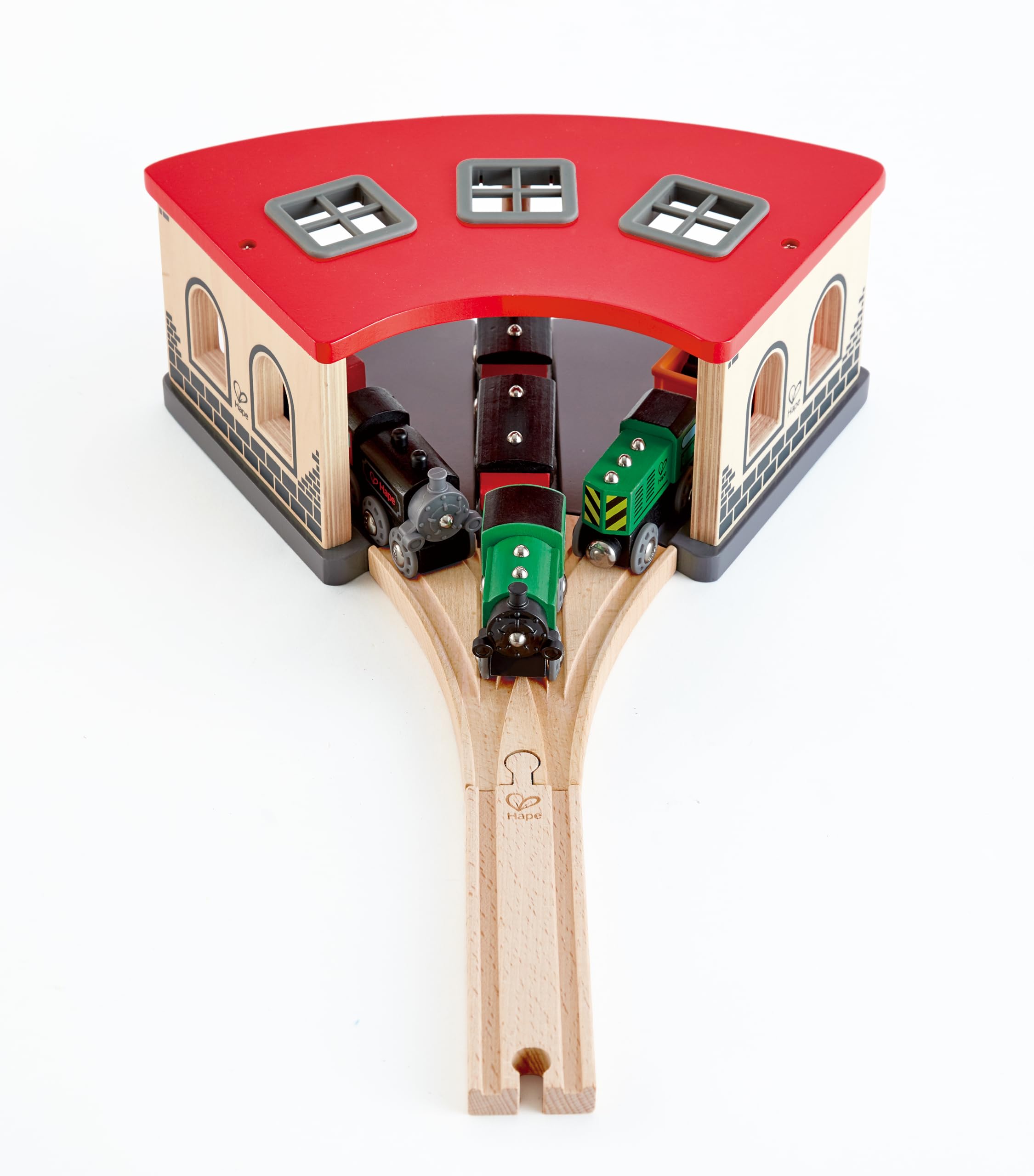 Hape Deposito Treni trenino legno 3 corsie accessorio