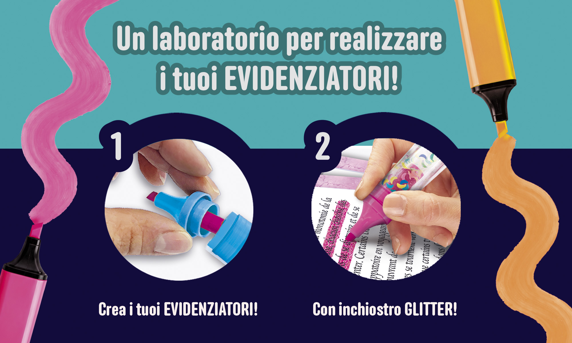 Lisciani I'm a Genius Laboratorio Evidenziatori kit glitter