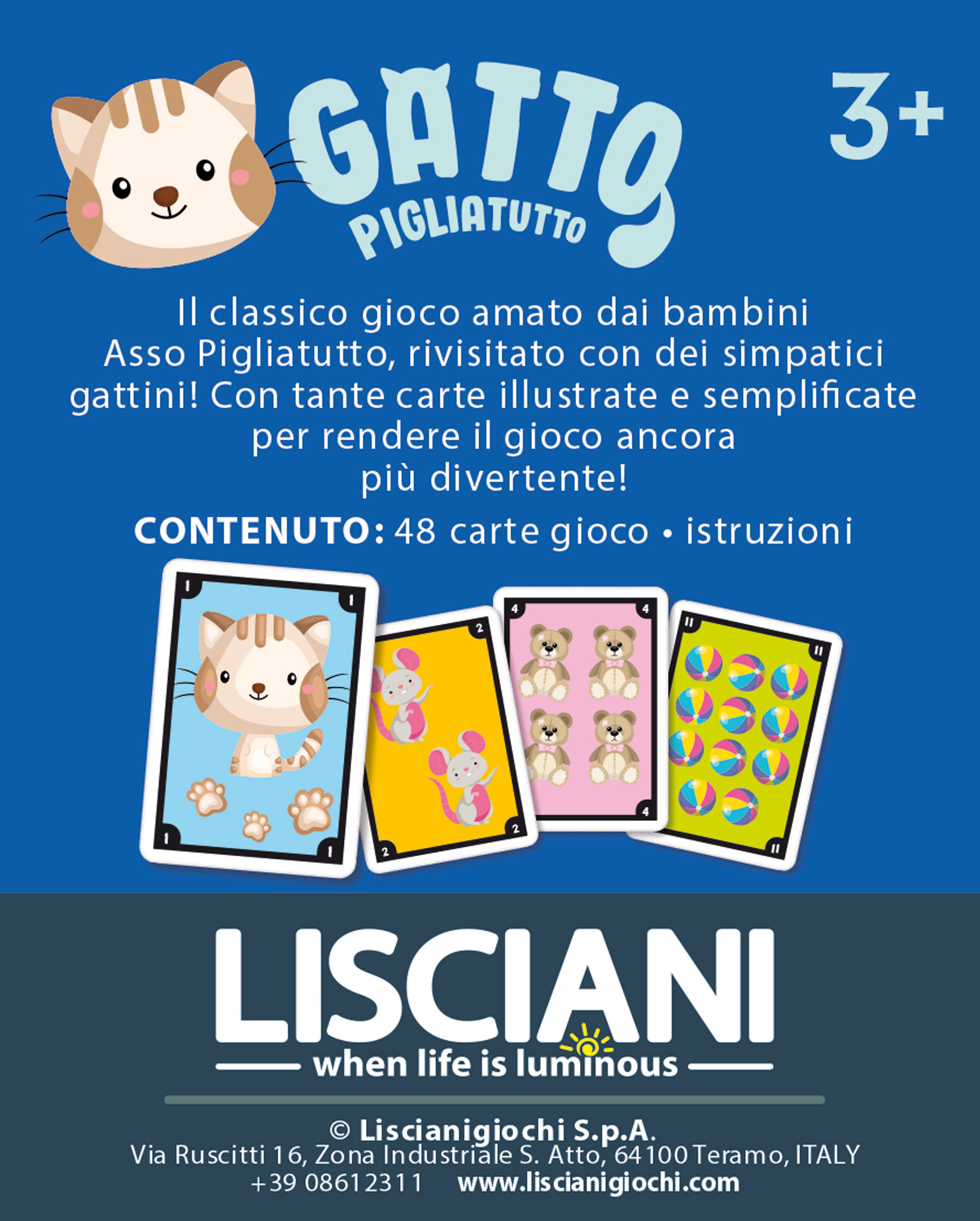 Lisciani Ludoteca Gatto Piglia Tutto gioco carte bambini