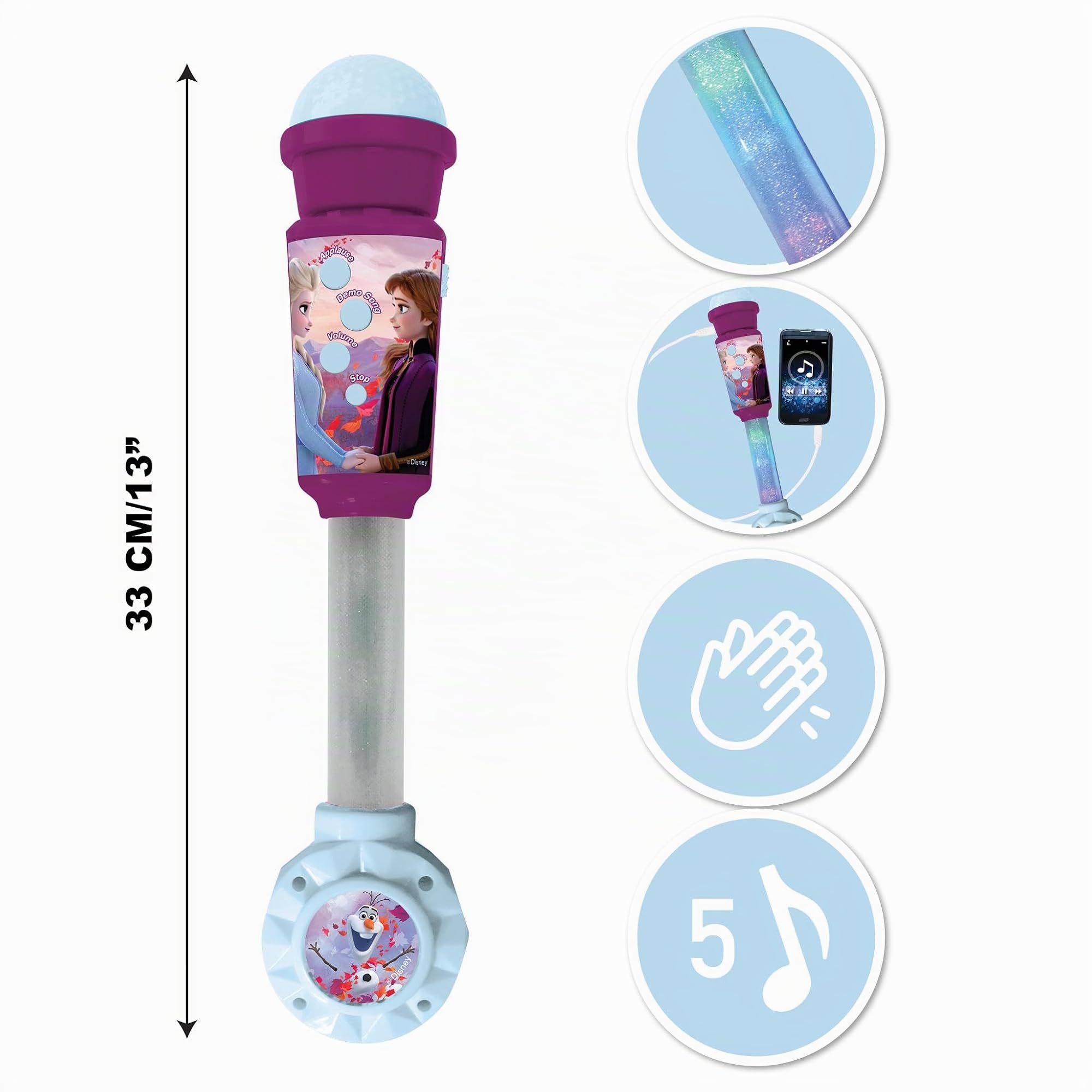 Lexibook Frozen MIC90FZLXB microfono luminoso bambini viola