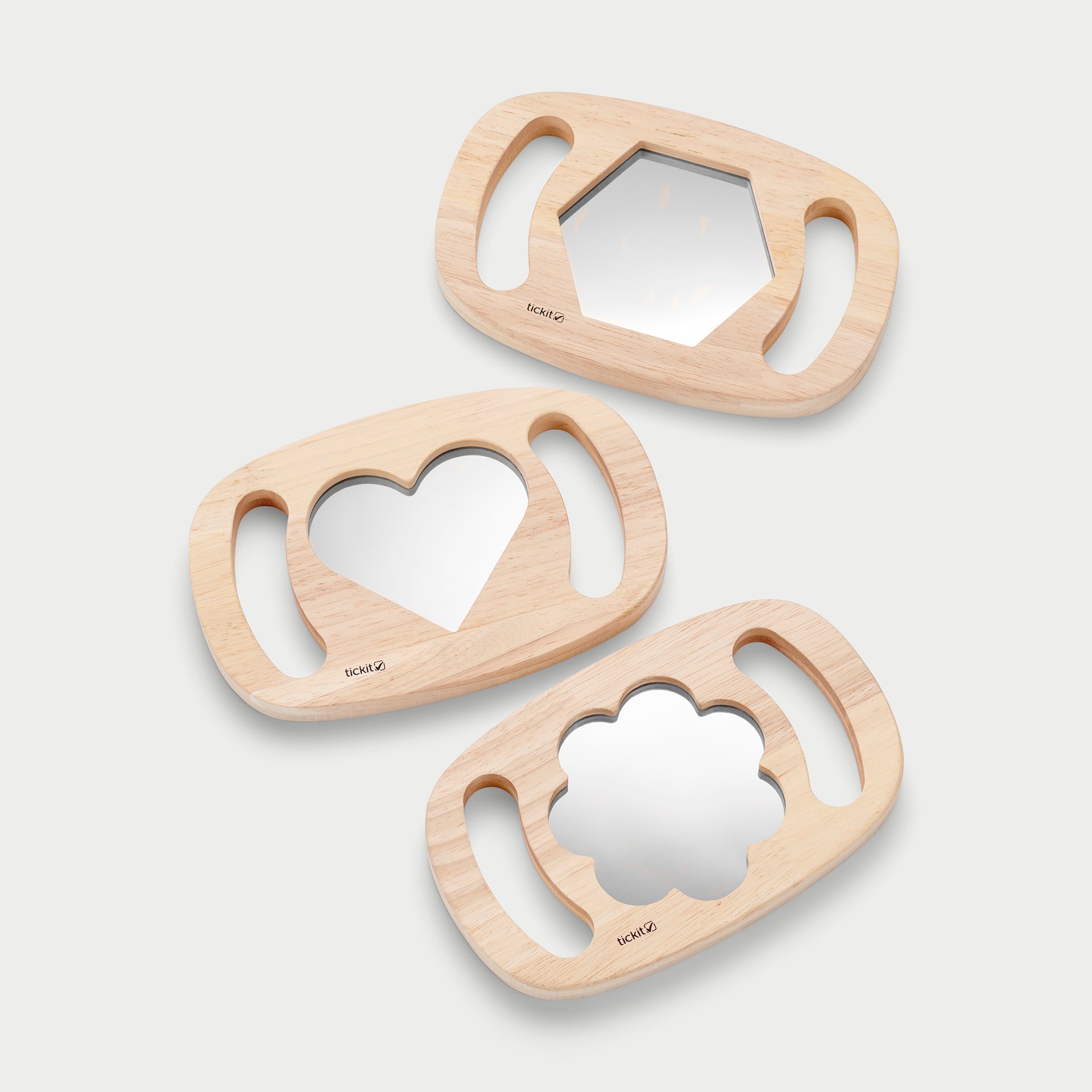 Tickit Easy Hold Shape Mirror Panels specchi 3 pezzi legno