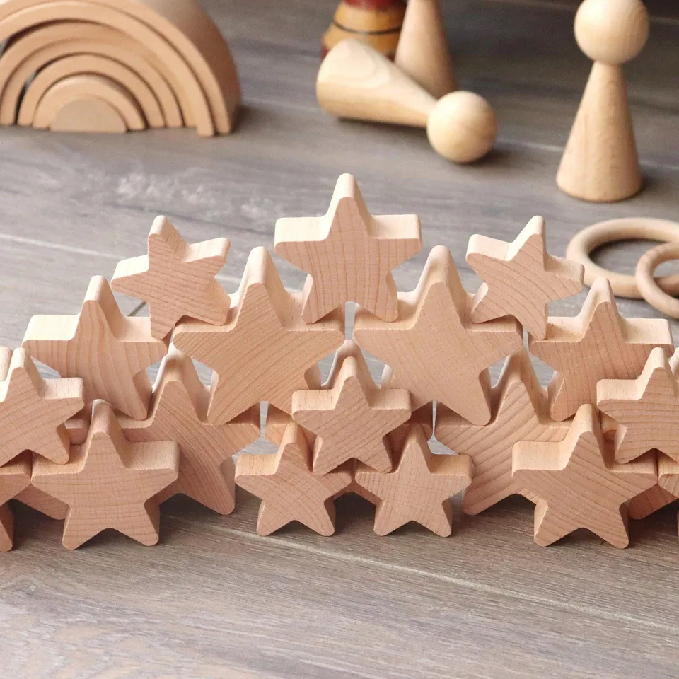 Tickit Natural Wooden Stars stelle in legno 21 pezzi da 10 mesi