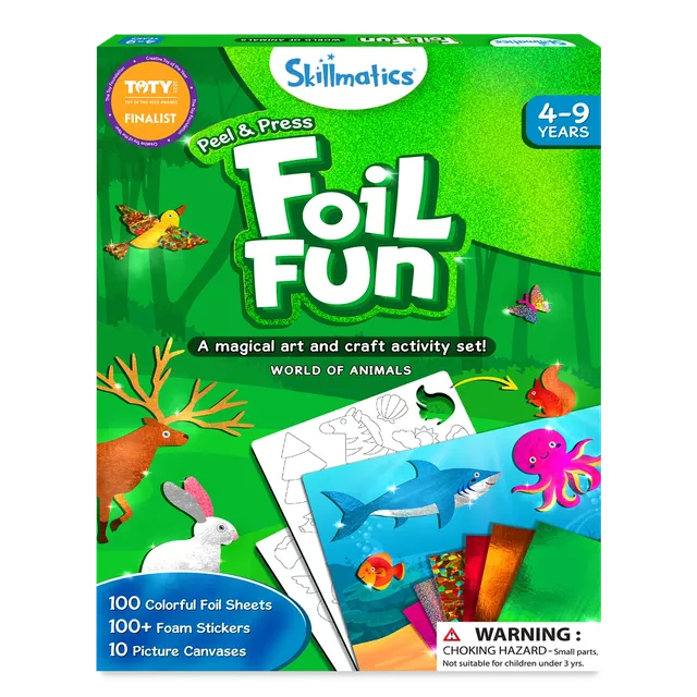 Skillmatics Foil Fun World of Animals kit creativo animali 4-9 anni