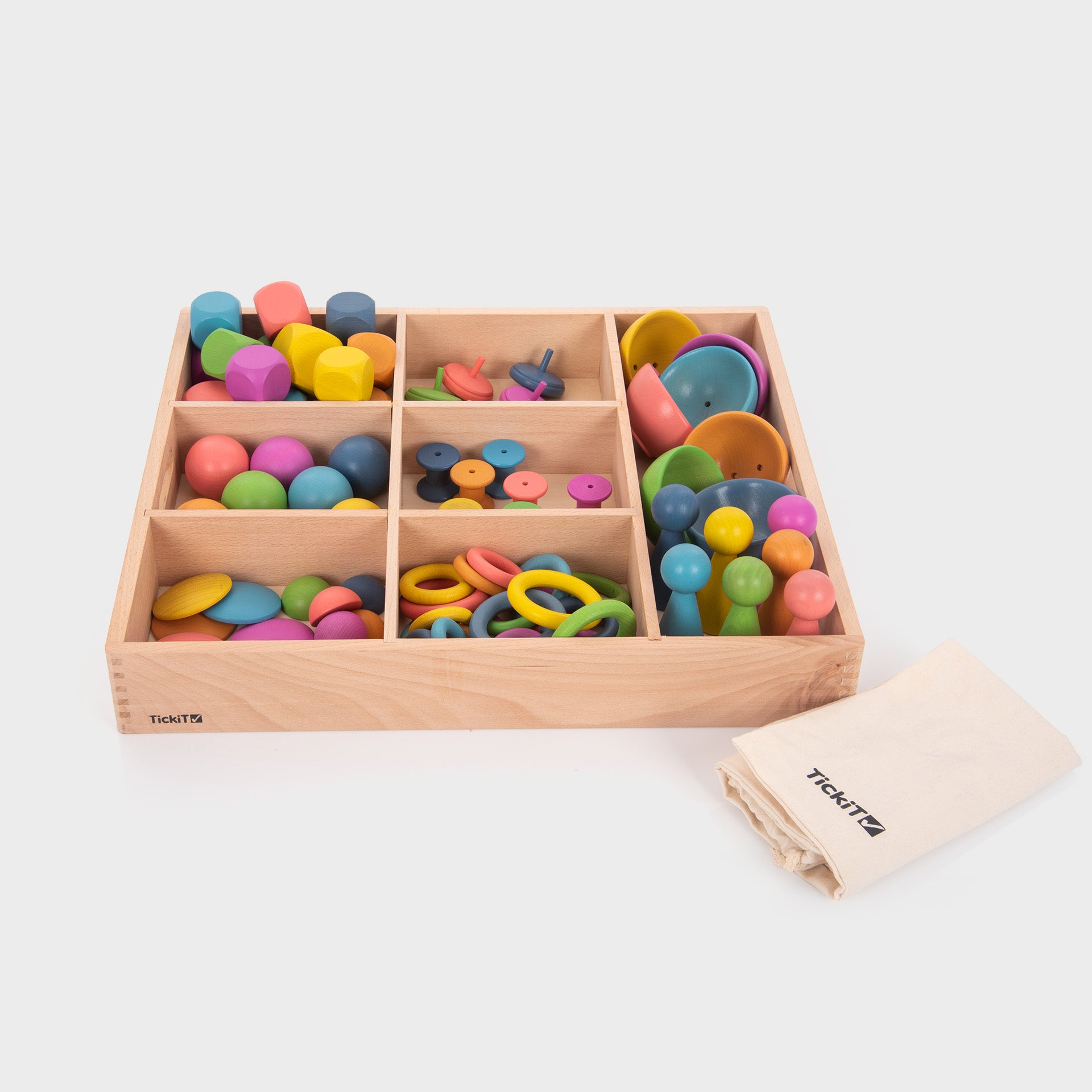 Tickit Rainbow Wooden super set 84 pezzi + vassoio
