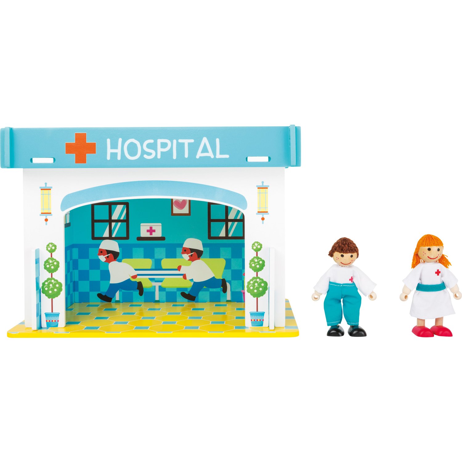 smallfoot 10857 ospedale giocattolo legno con accessori