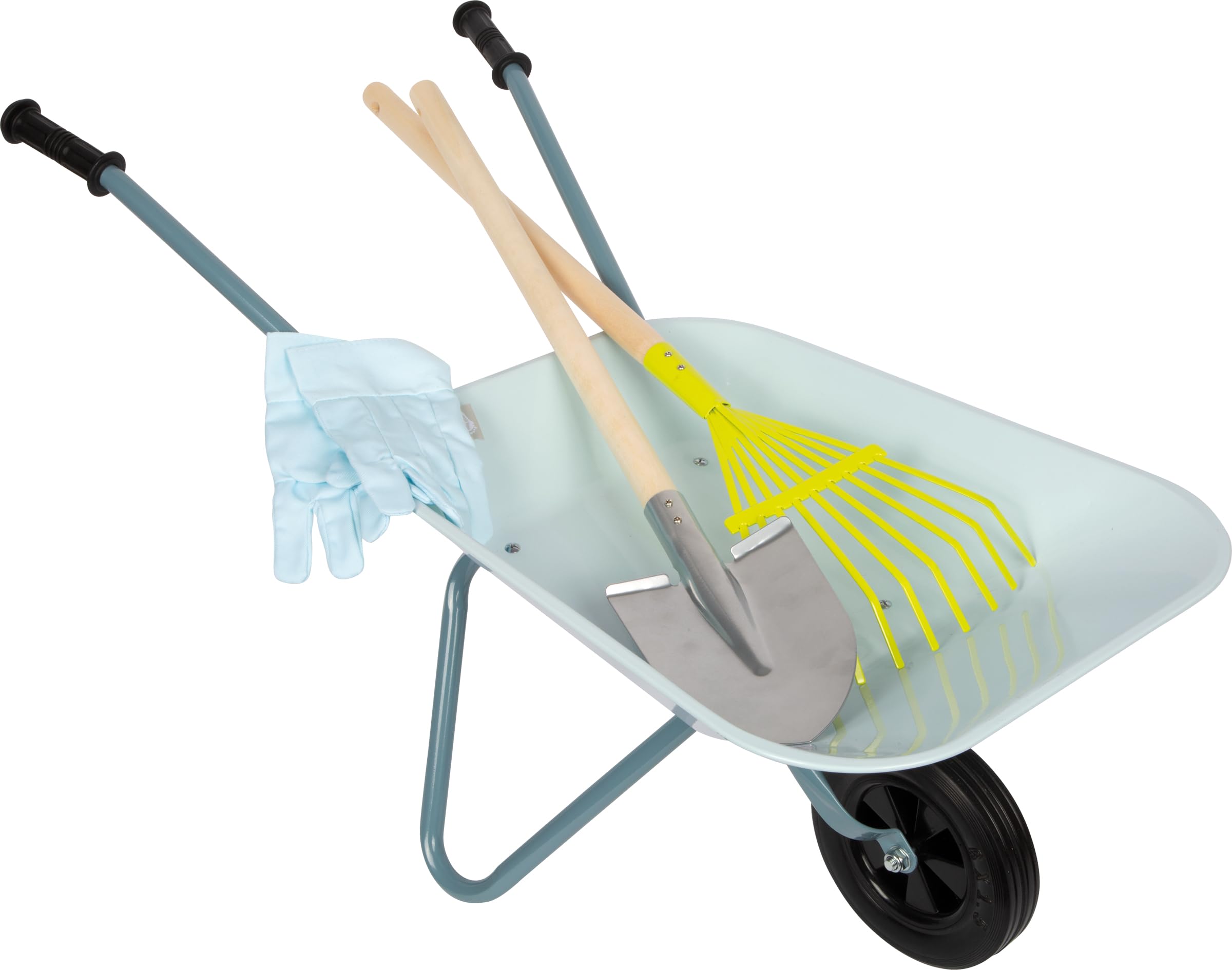 smallfoot set giardinaggio bambini carriola azzurra 15 kg