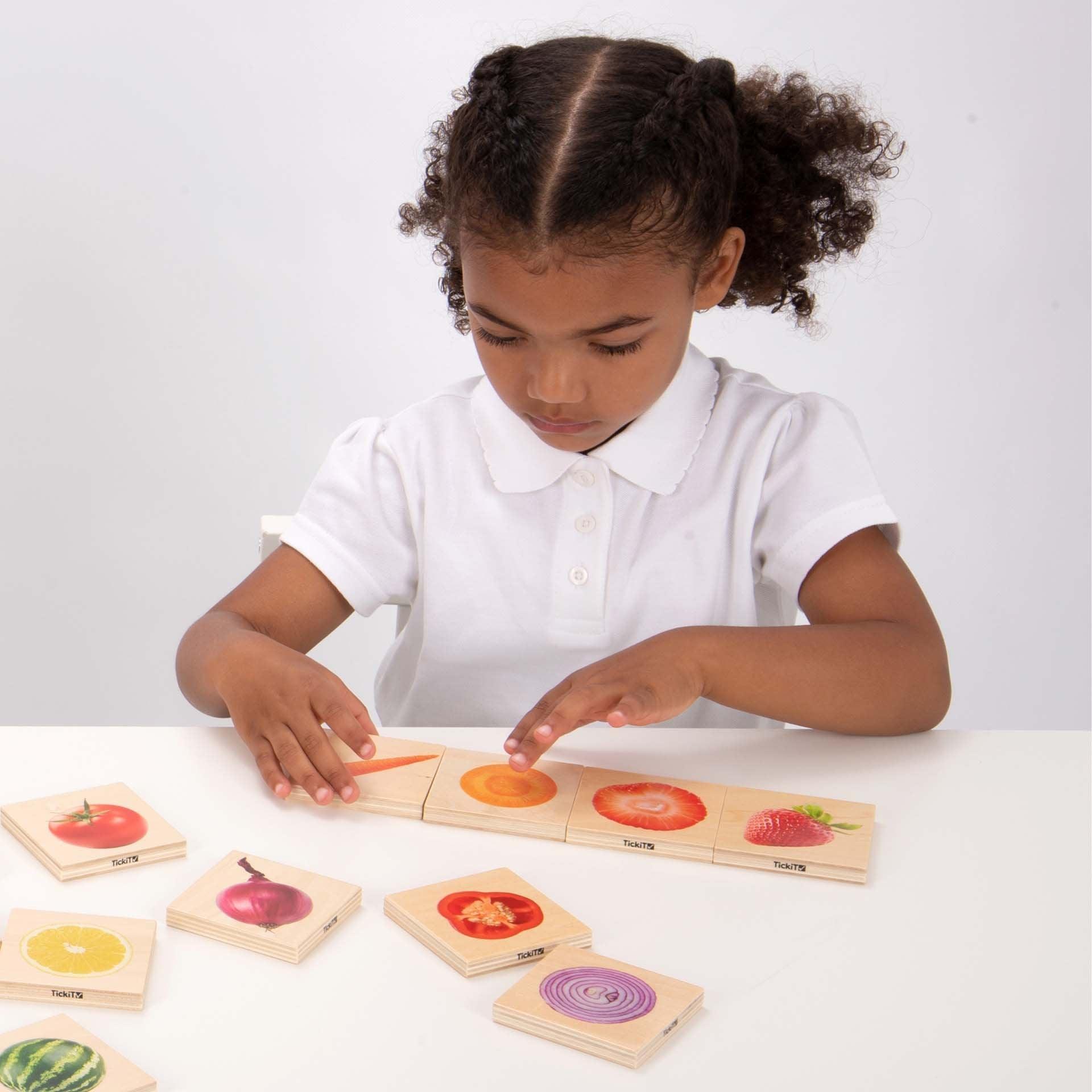 Tickit Memory Frutta e Verdura Legno 28 Tessere