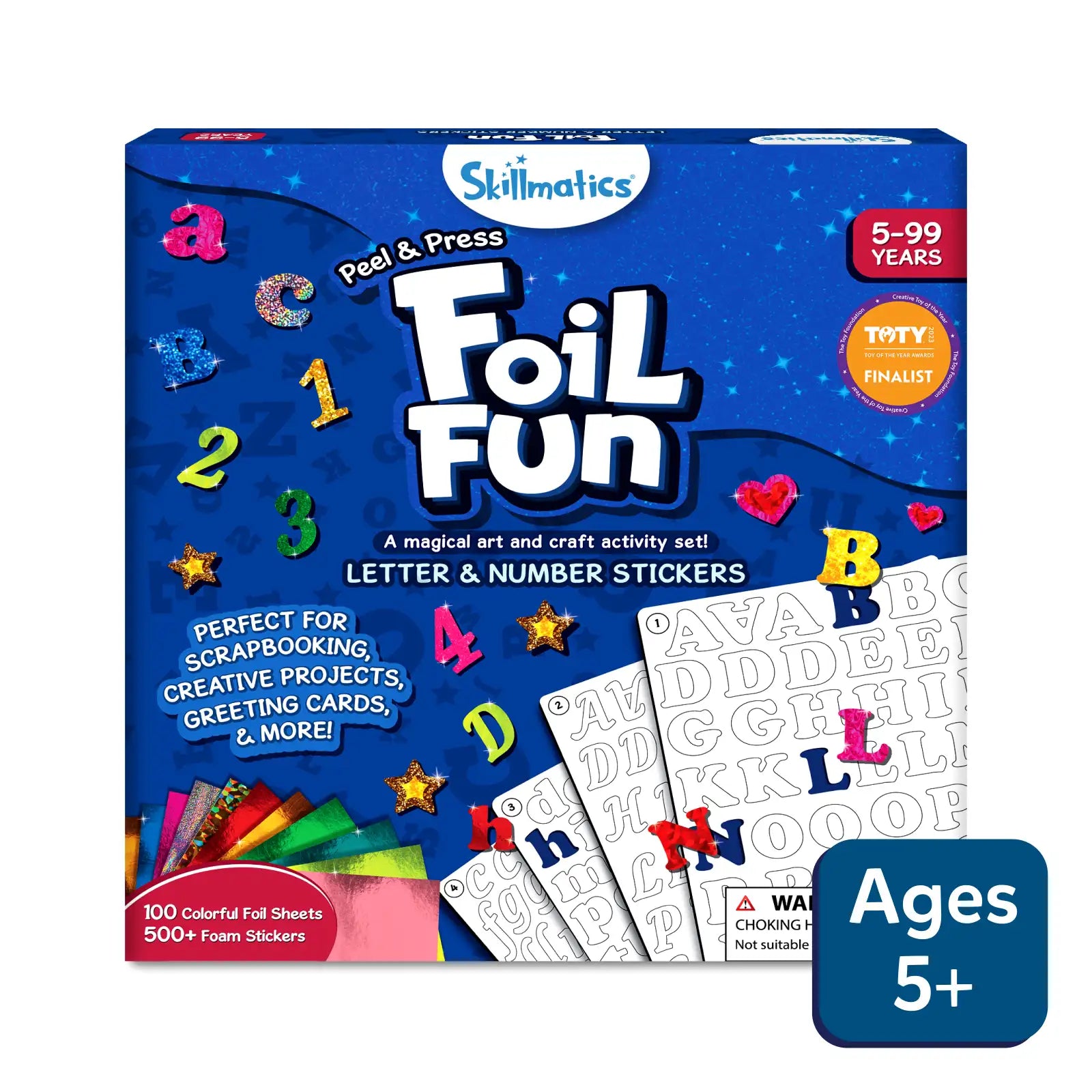 Skillmatics Foil Fun Letter & Number Stickers kit foil da 5 anni