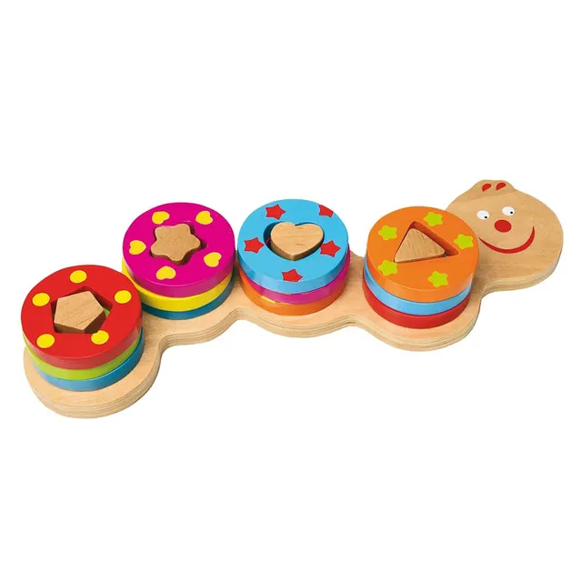 smallfoot 8145 Bruco gioco a infilare legno 4 forme