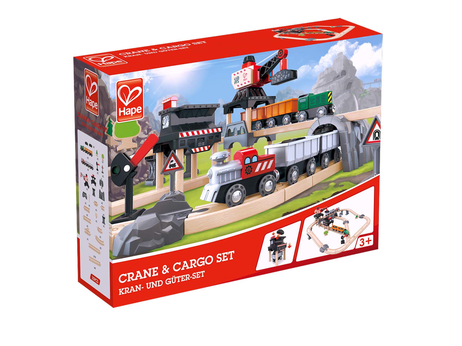 Hape Pista miniera con gru magnetica trenino legno dai 3 anni