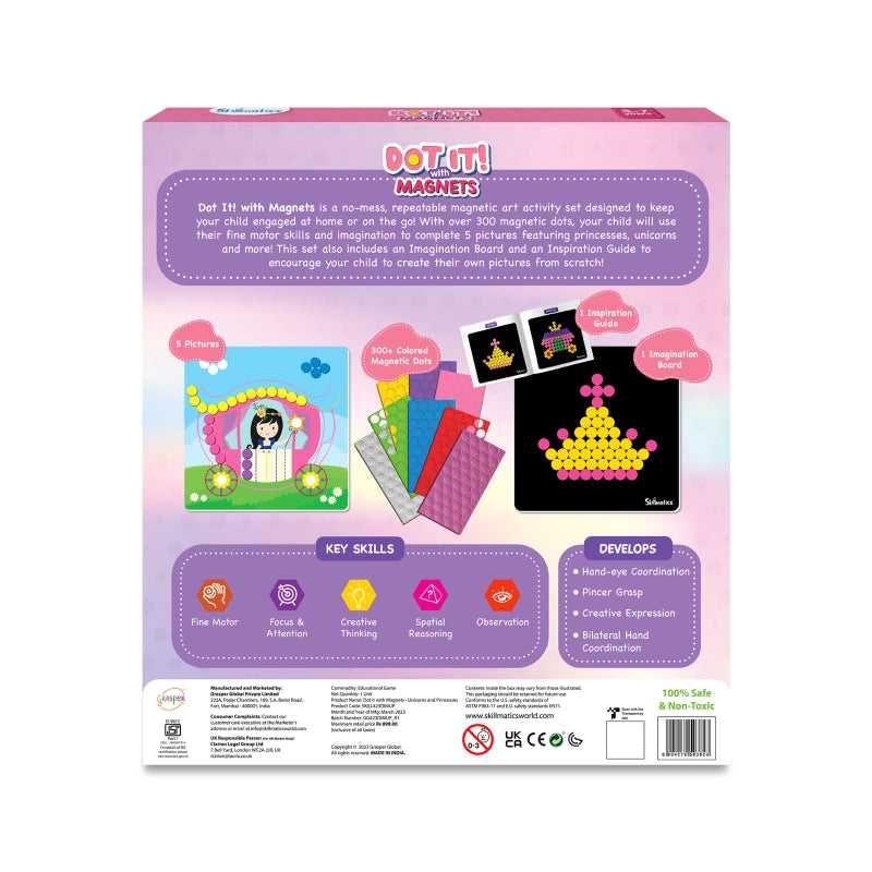 Skillmatics Dot It Unicorns Princesses magnetico 300 dots