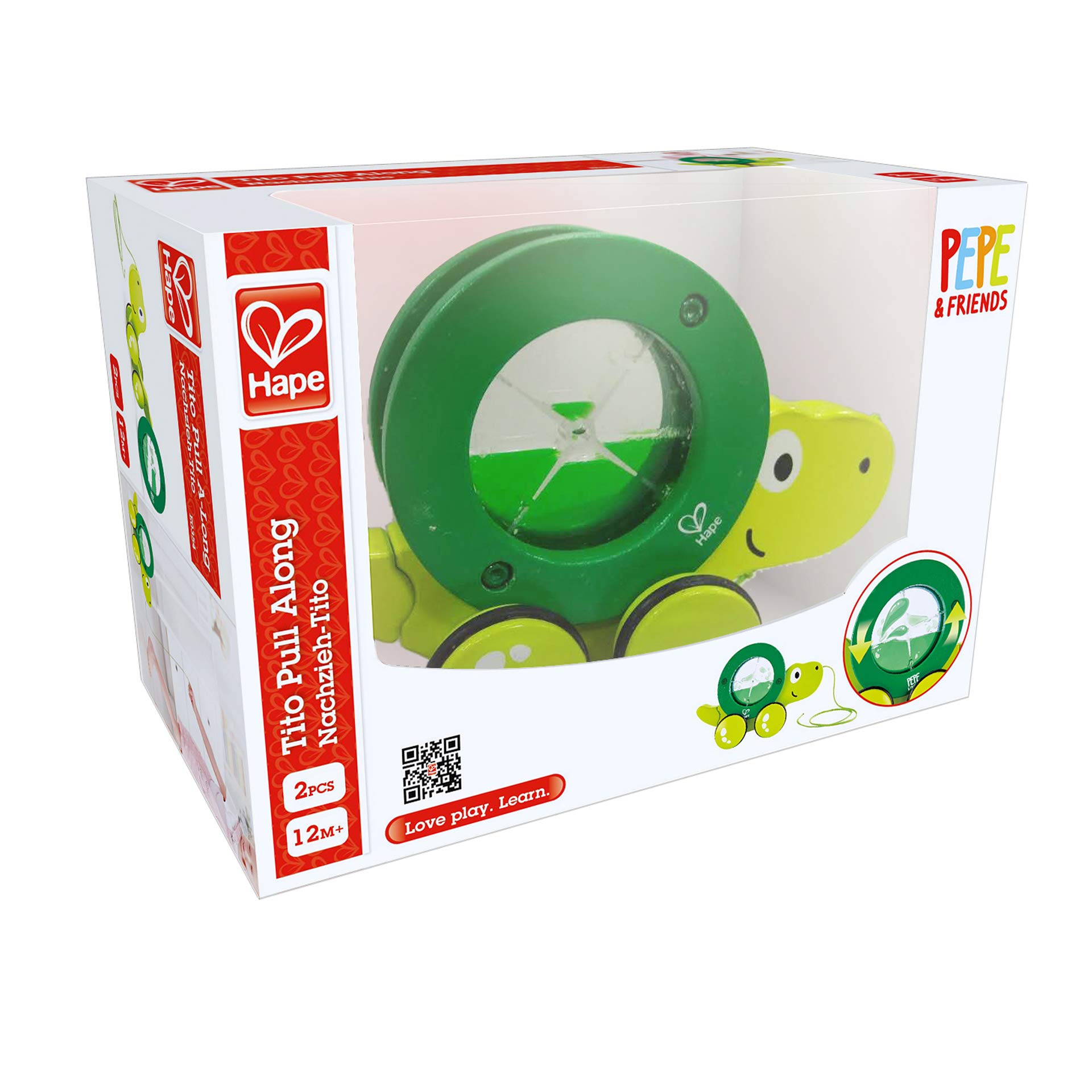 Hape Tito Tartaruga Gioco Trainabile in Legno dai 12 Mesi