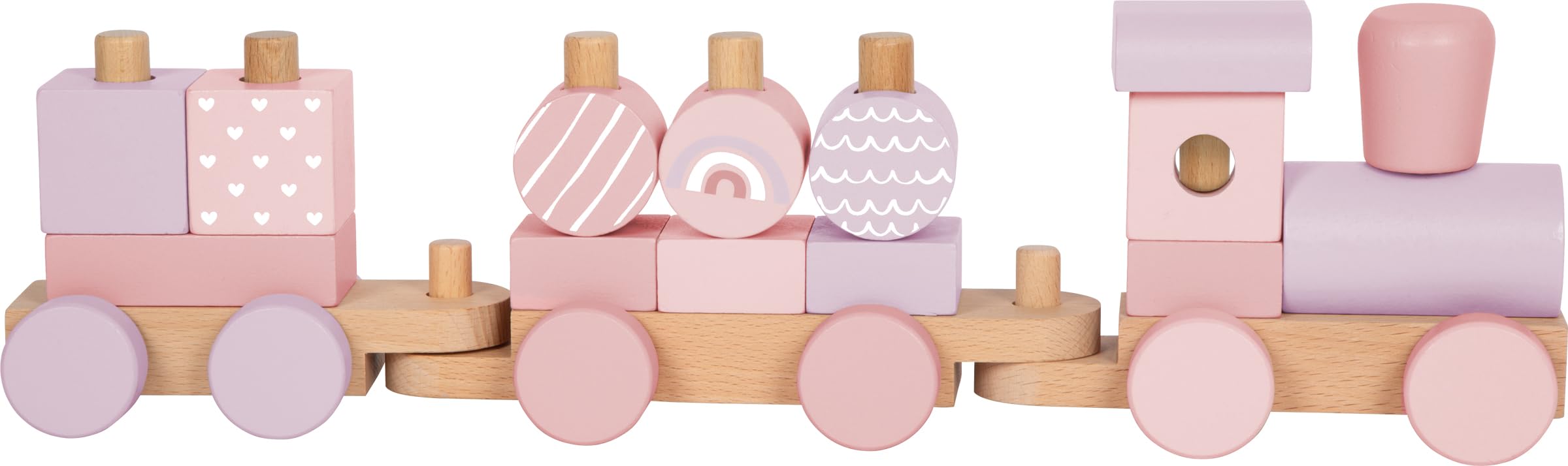 smallfoot trenino rosa gioco legno 14 pezzi 12694