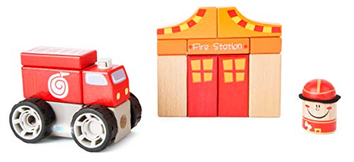 smallfoot Set Costruzioni 10624 Stazione Pompieri con auto legno