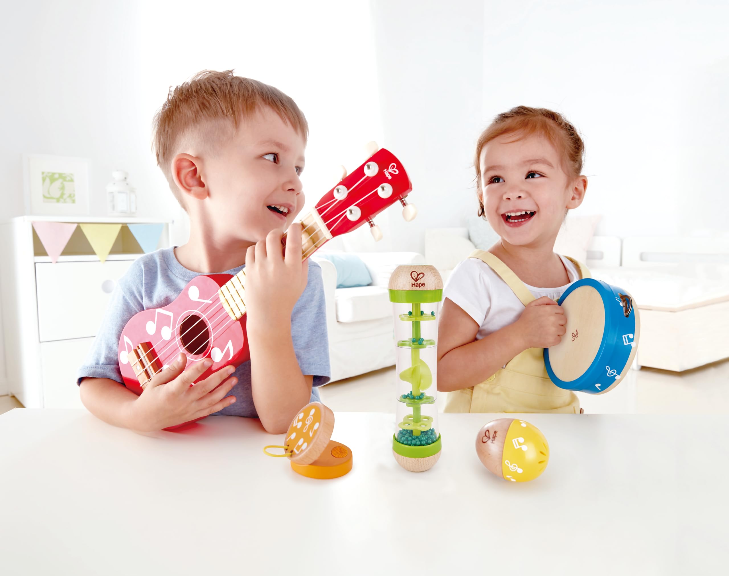 Hape Mini Band set musicale 5 pezzi ukulele 3 anni