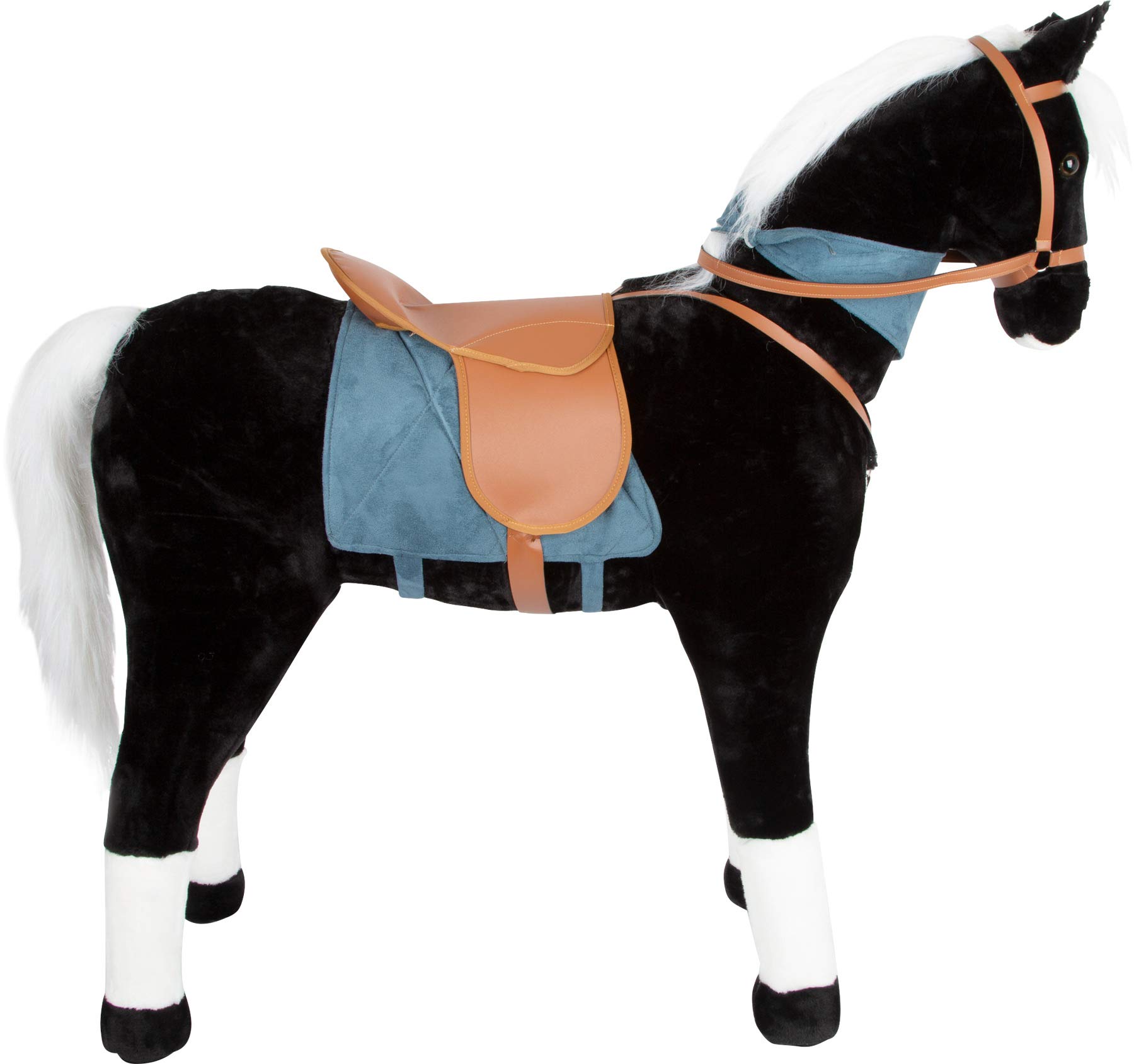 smallfoot 11178 cavallo cavalcabile nero con sella